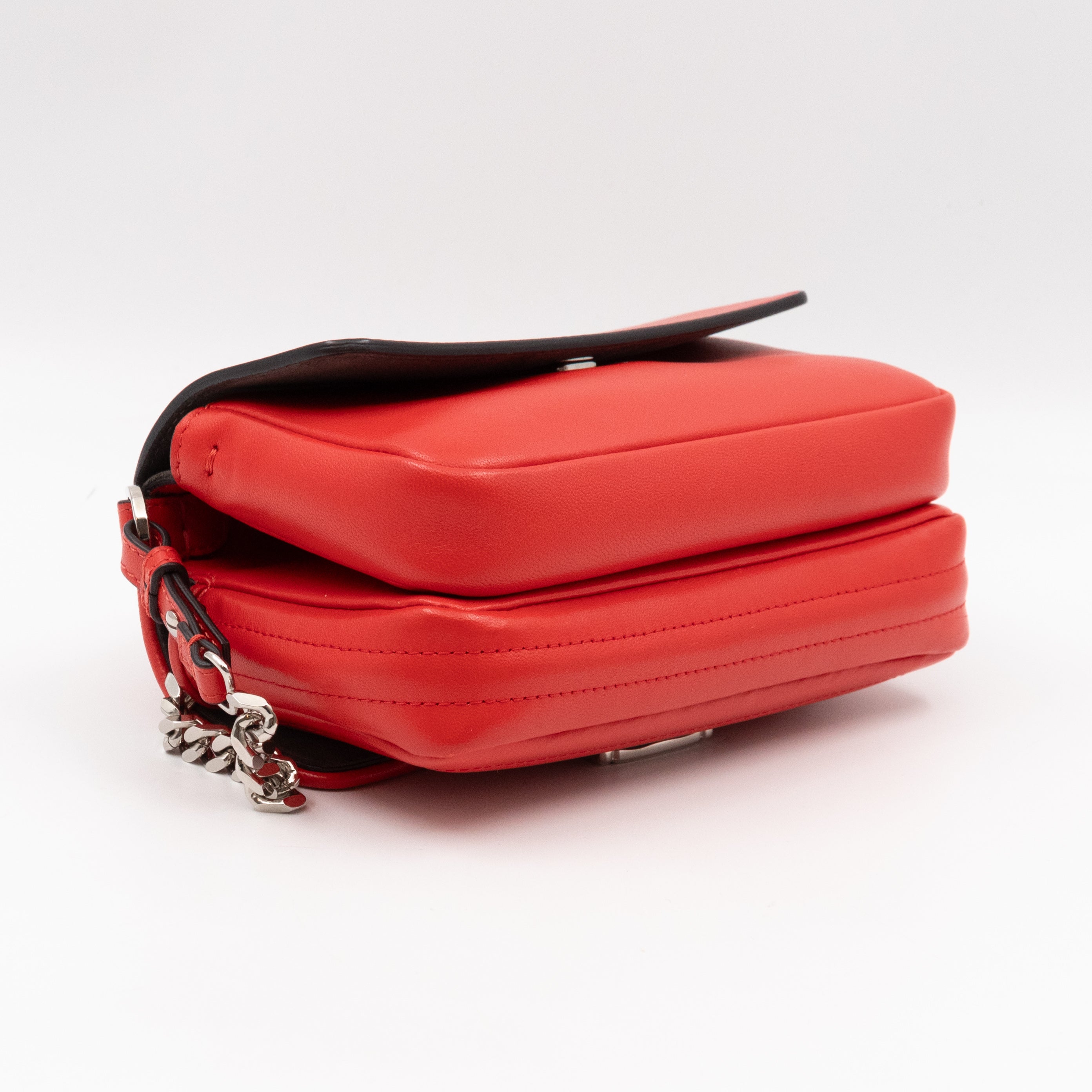 Double Micro Baguette Poppy Red Leather