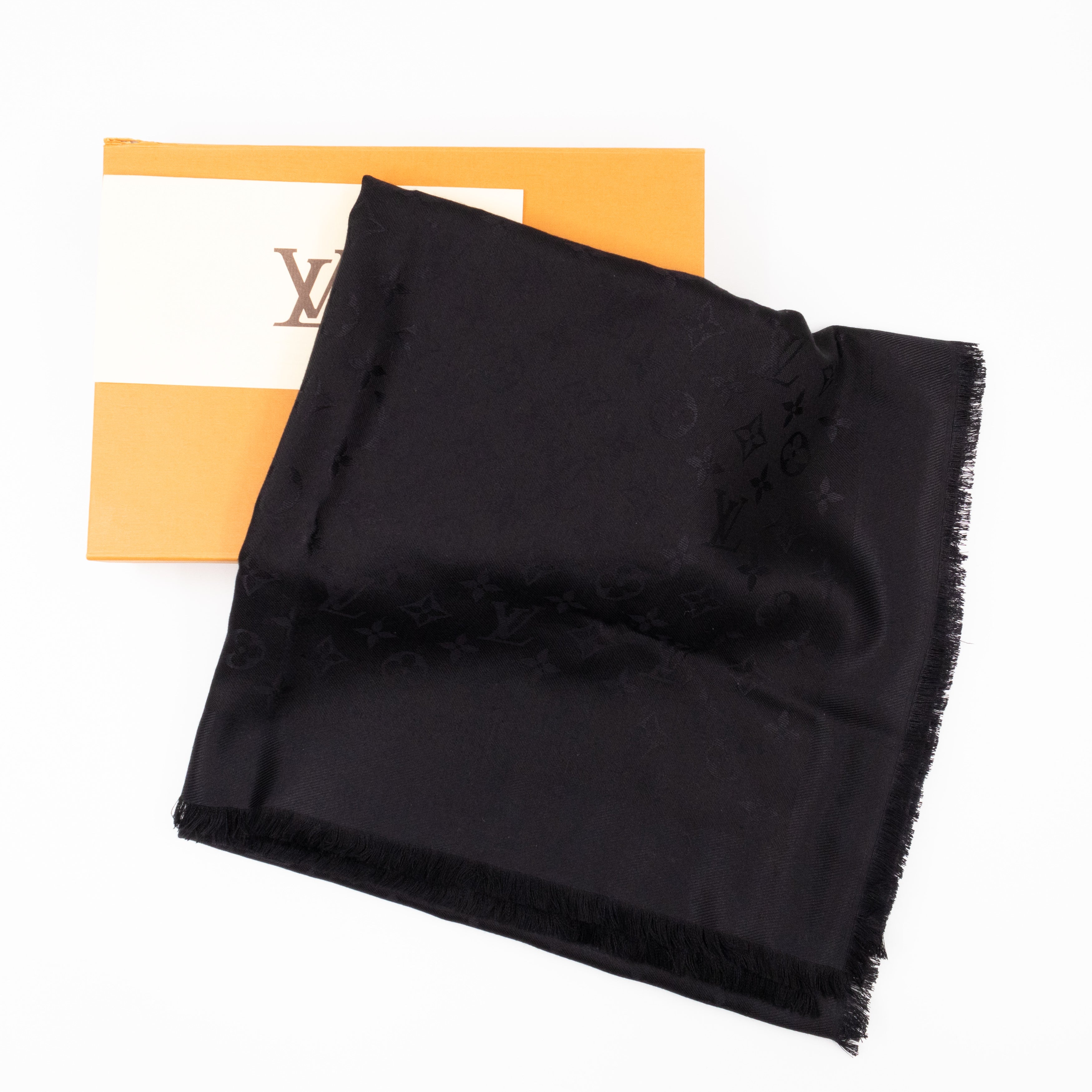 Monogram Shawl Black