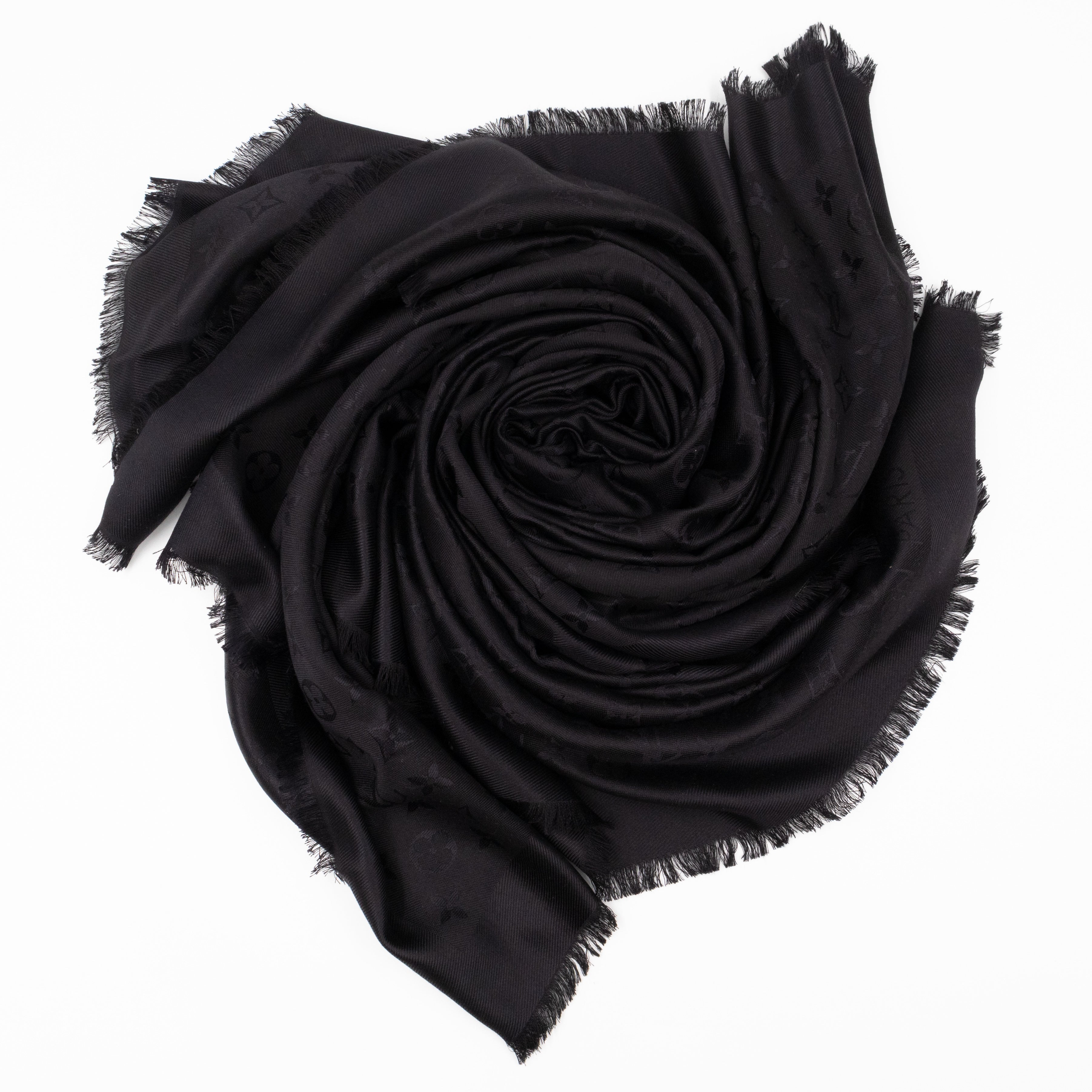 Monogram Shawl Black