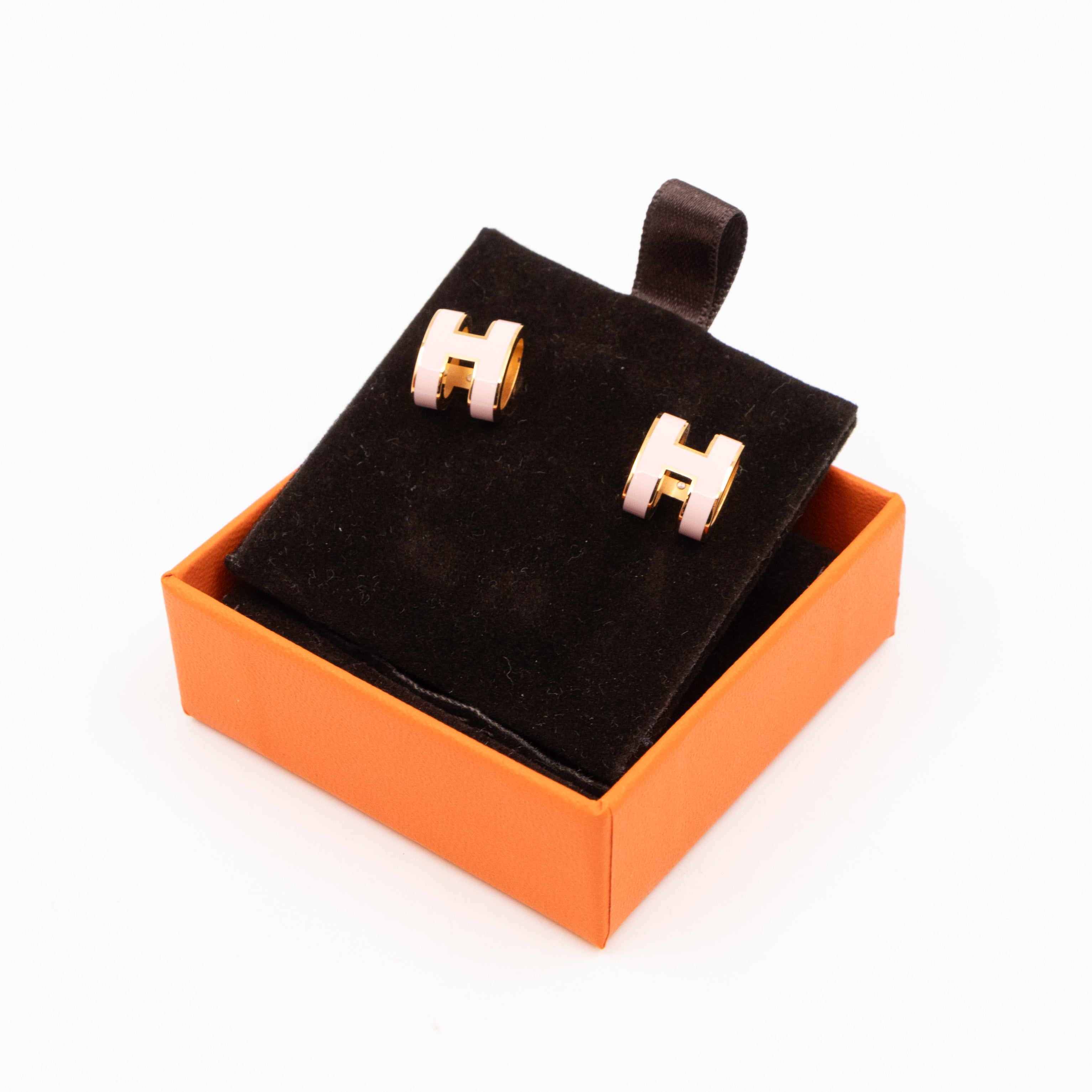 Pop H Earrings Pink Dragee & Gold