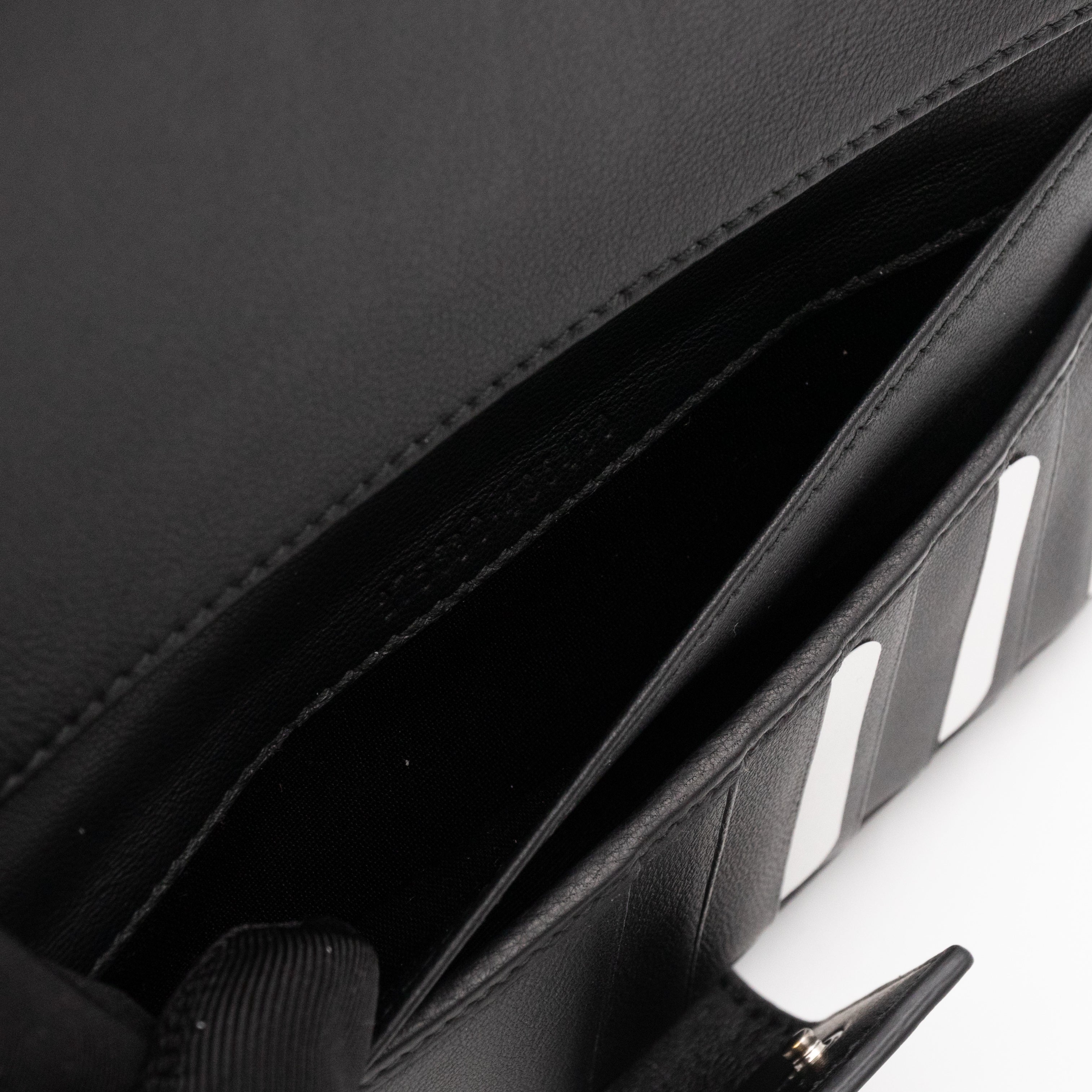 Studded Skull Continental Wallet Black Leather