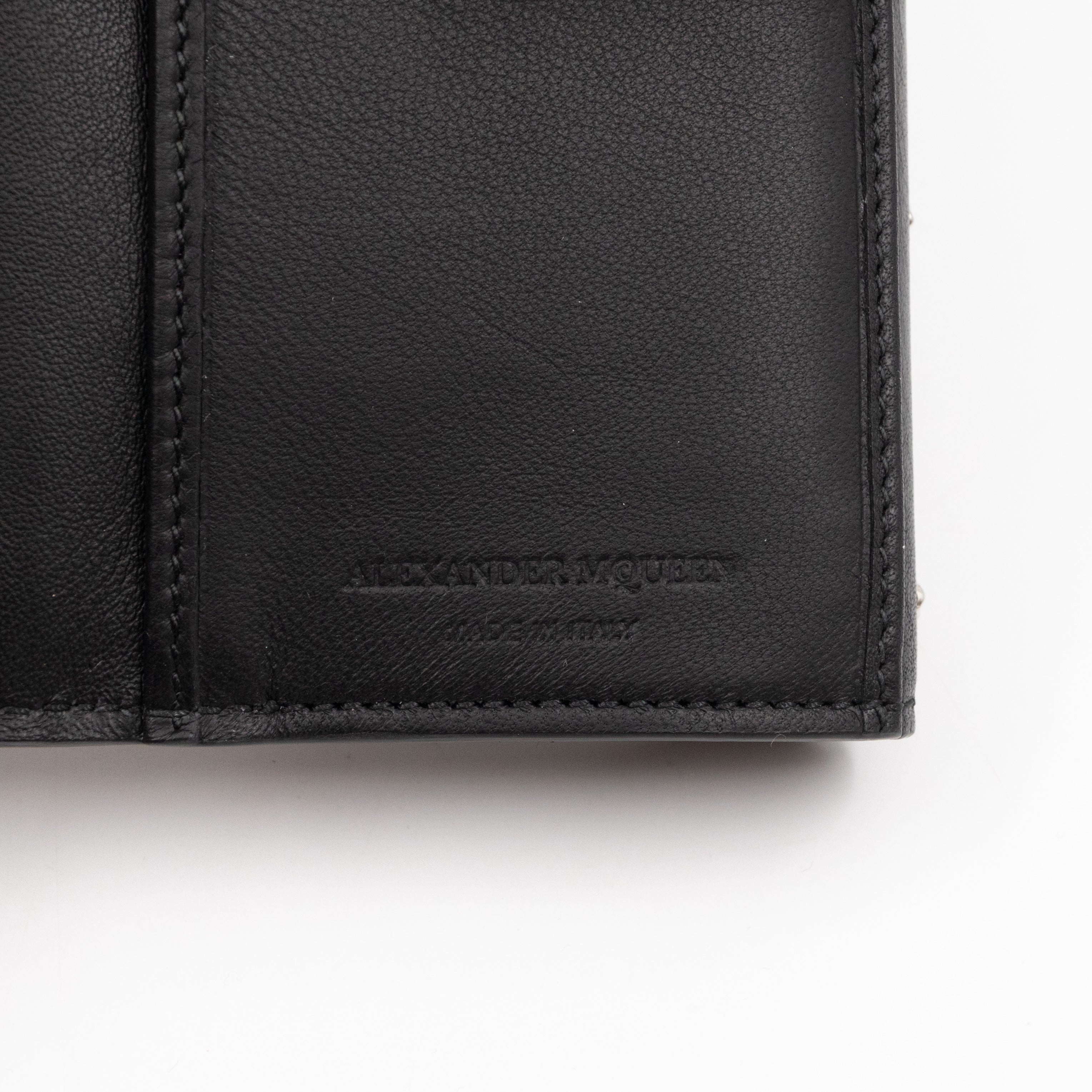 Studded Skull Continental Wallet Black Leather