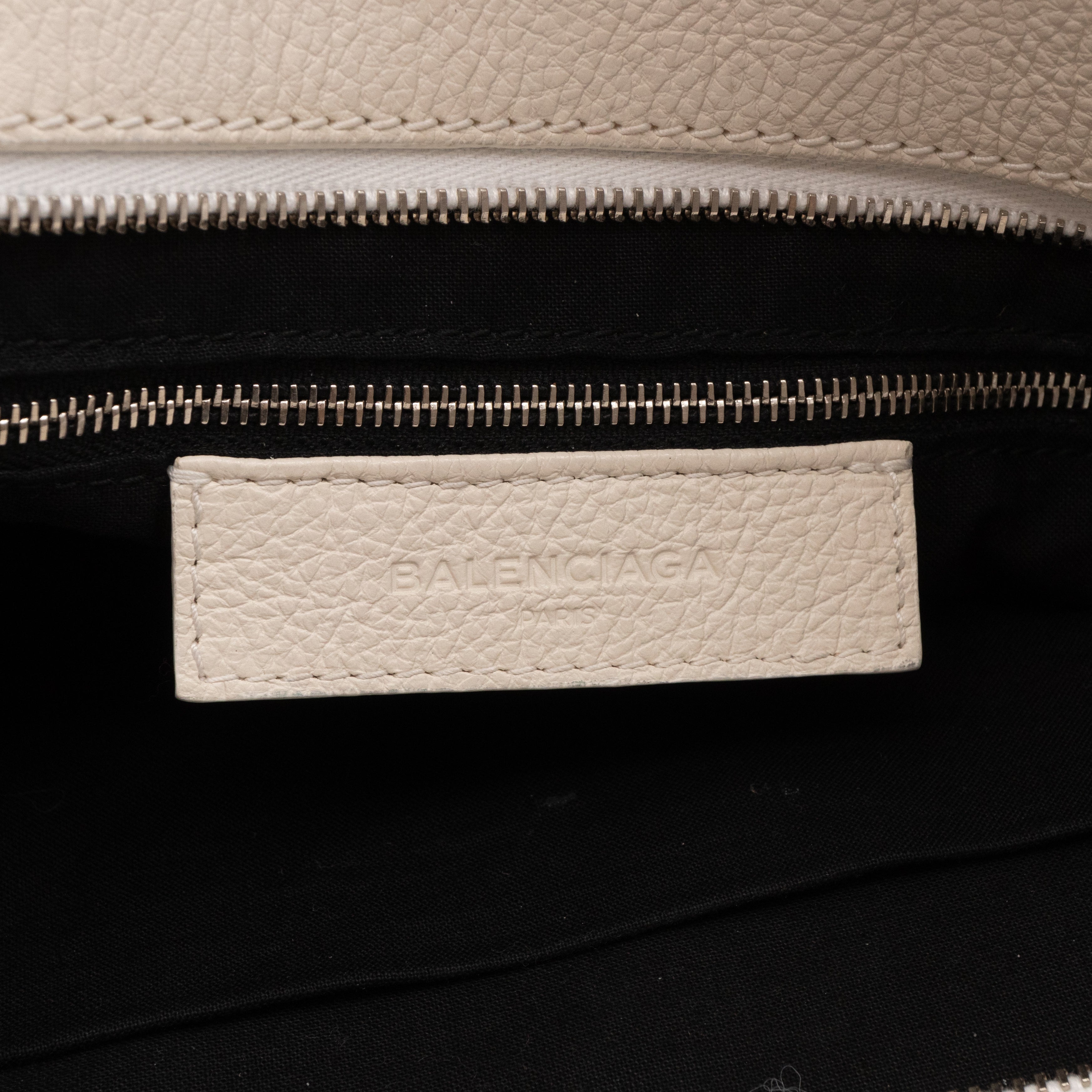 East West Shopper Bag White Leather