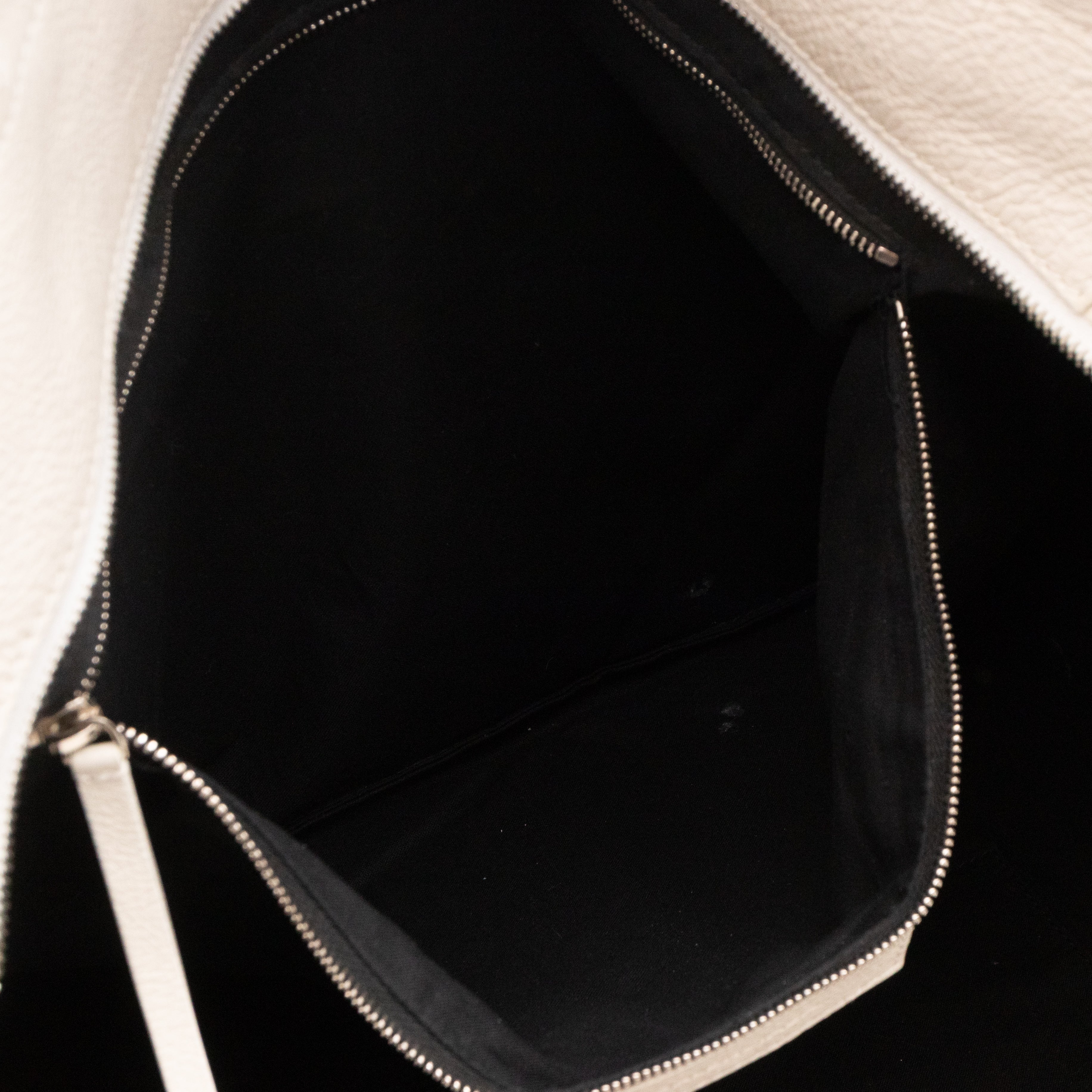 East West Shopper Bag White Leather