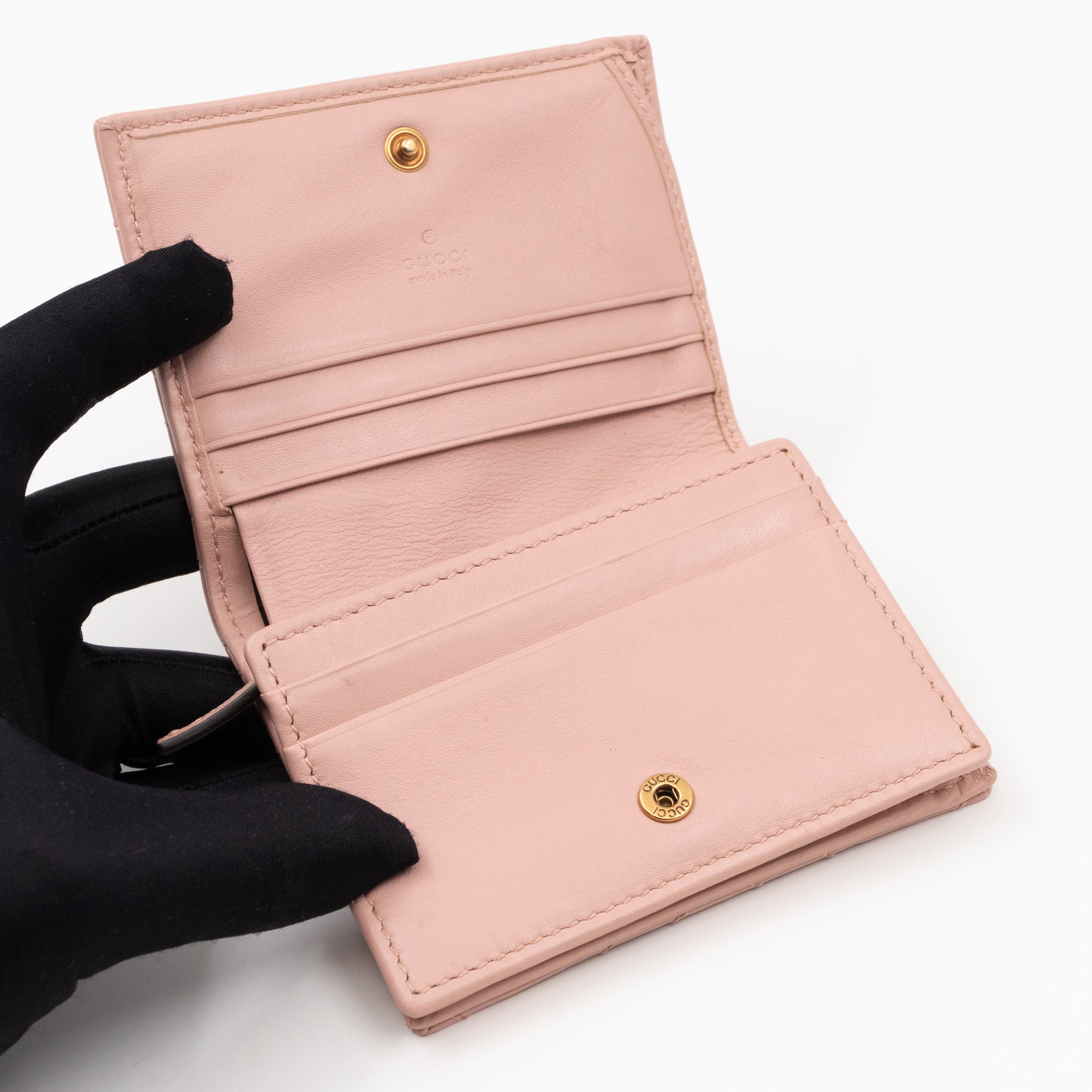 GG Marmont Wallet Matelasse Pink Leather