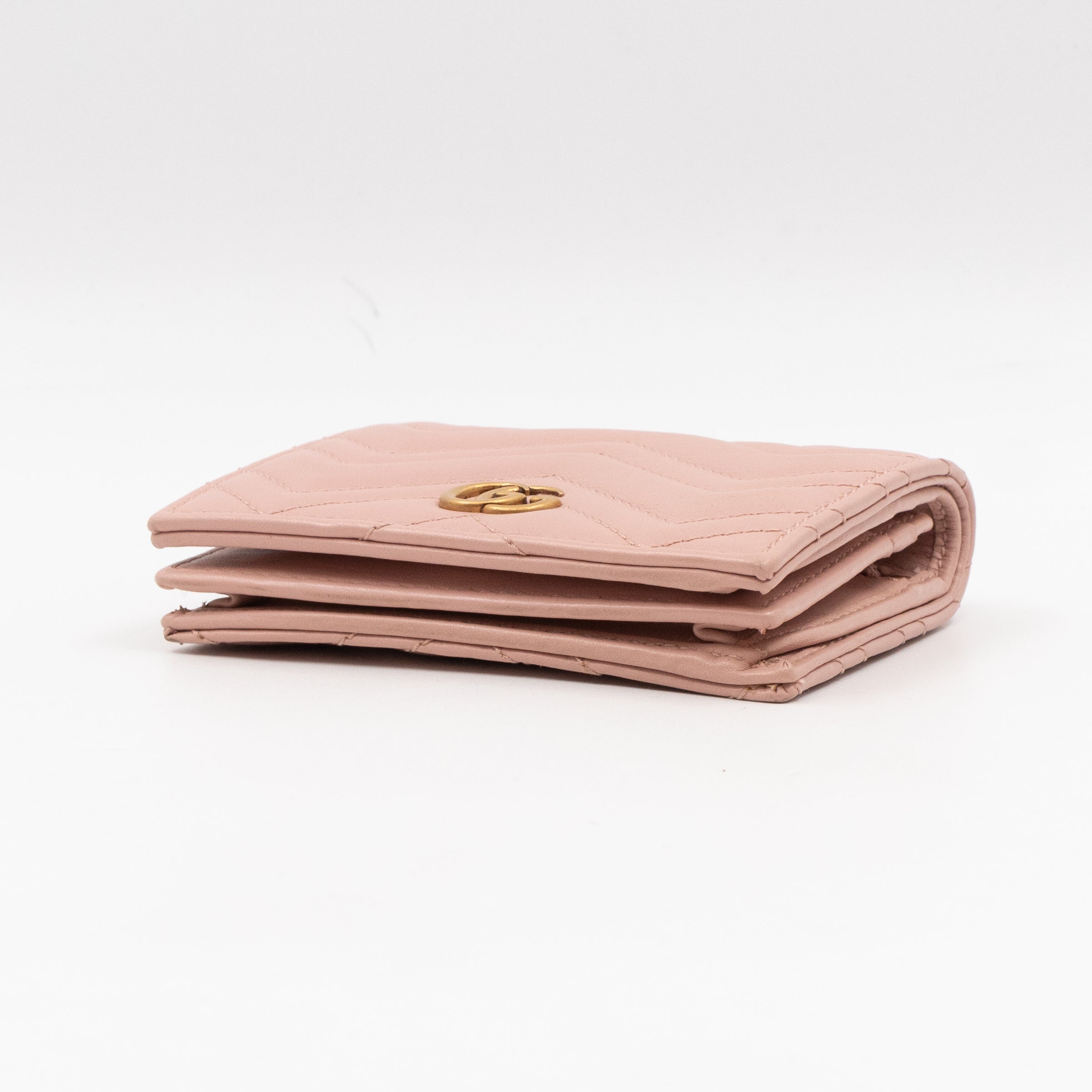 GG Marmont Wallet Matelasse Pink Leather