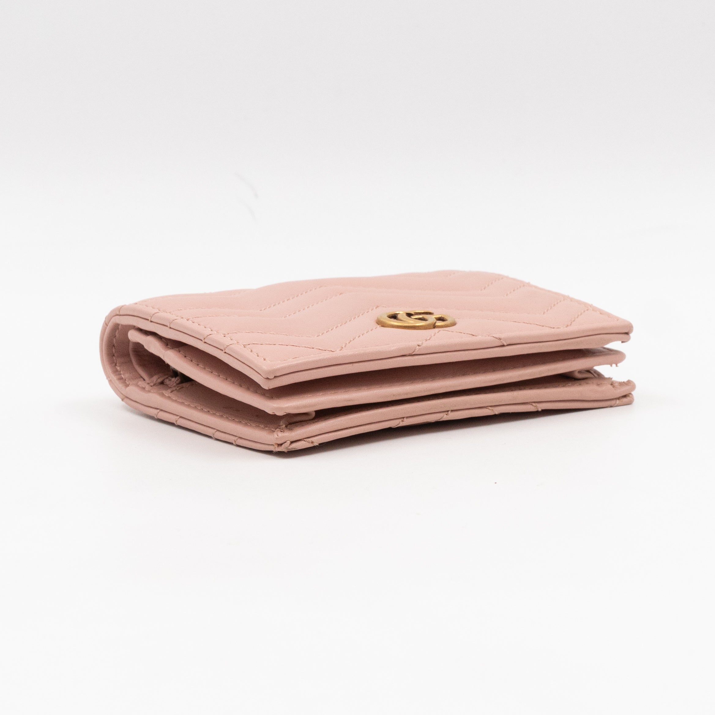 GG Marmont Wallet Matelasse Pink Leather