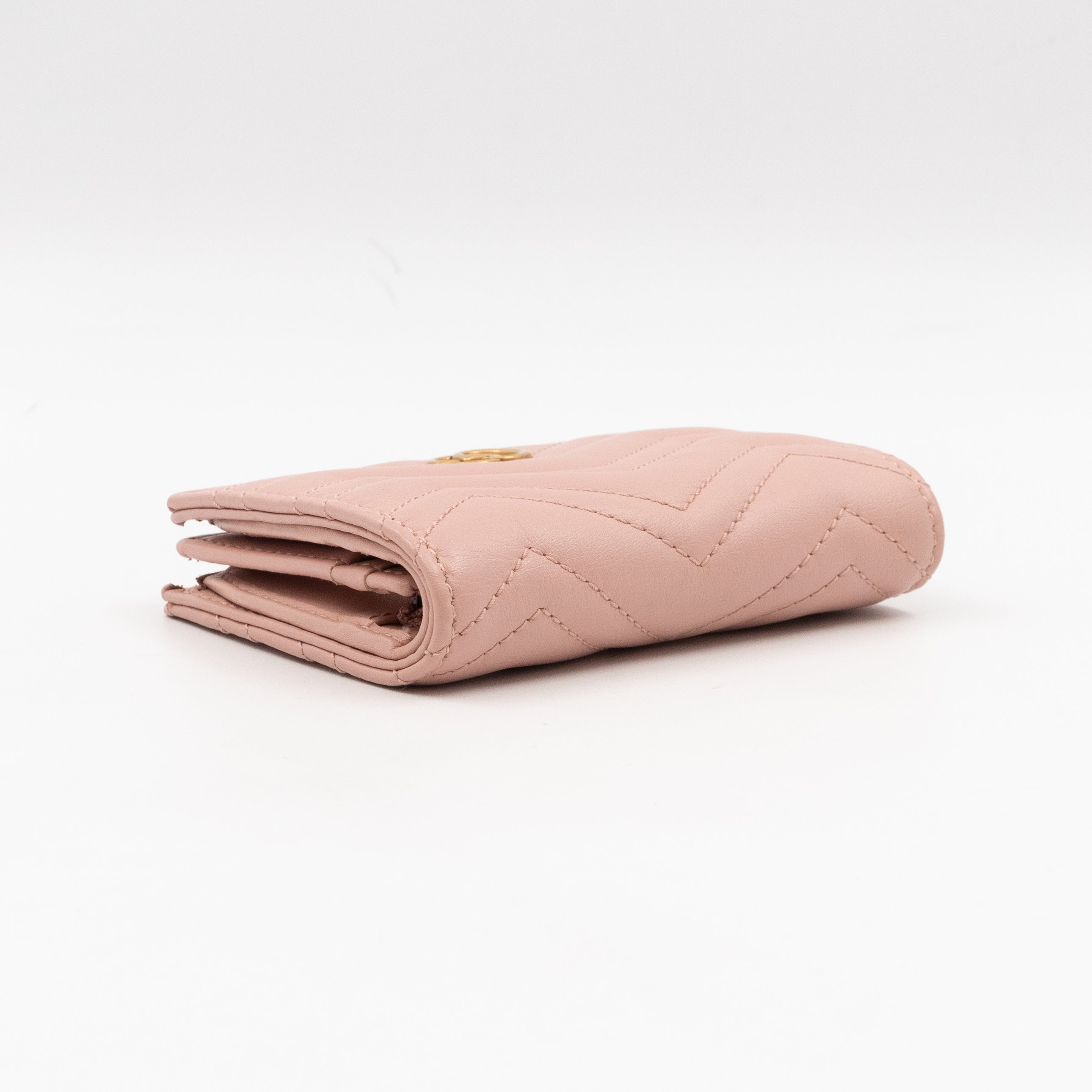 GG Marmont Wallet Matelasse Pink Leather
