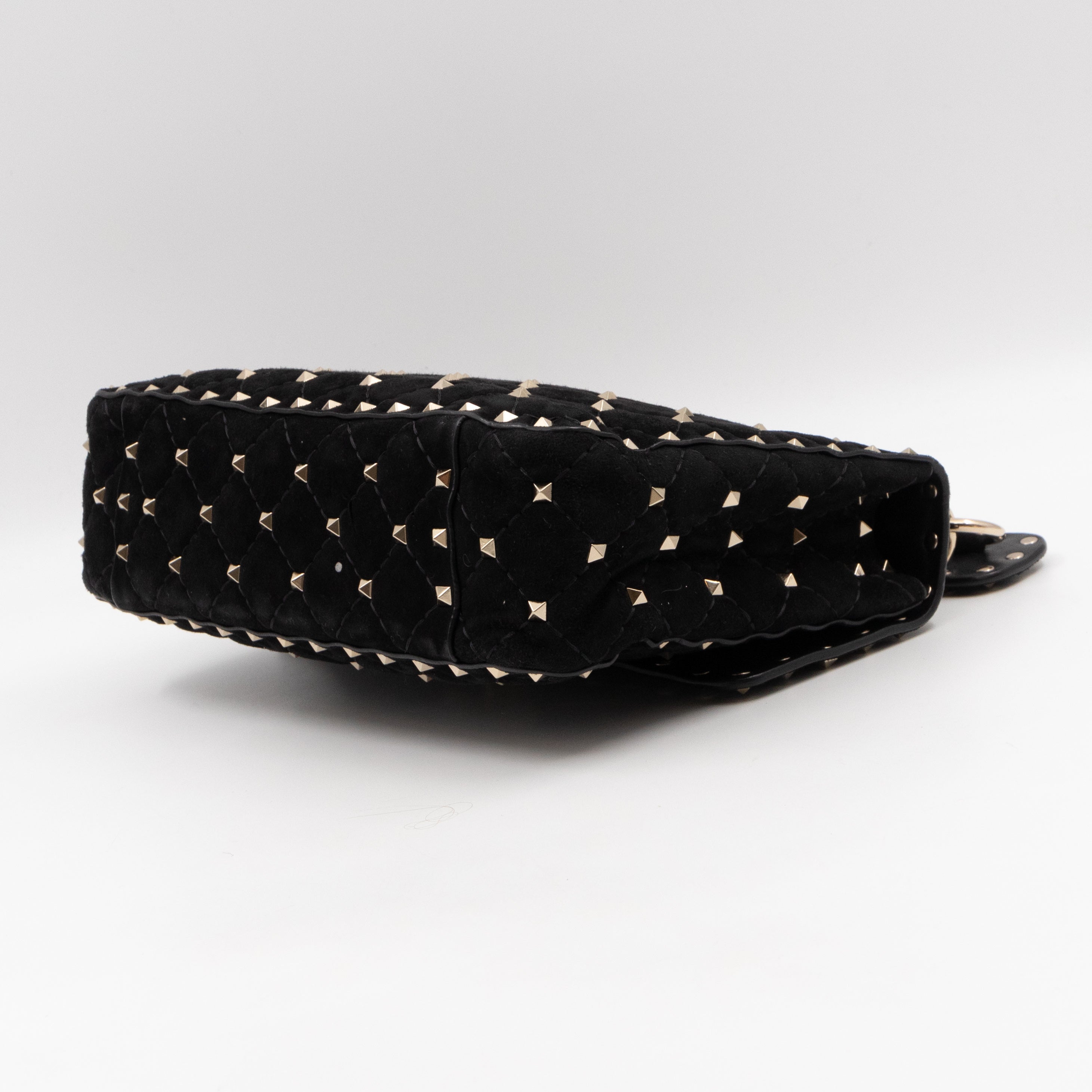 Rockstud Spike Medium Shoulder Bag Black Velvet