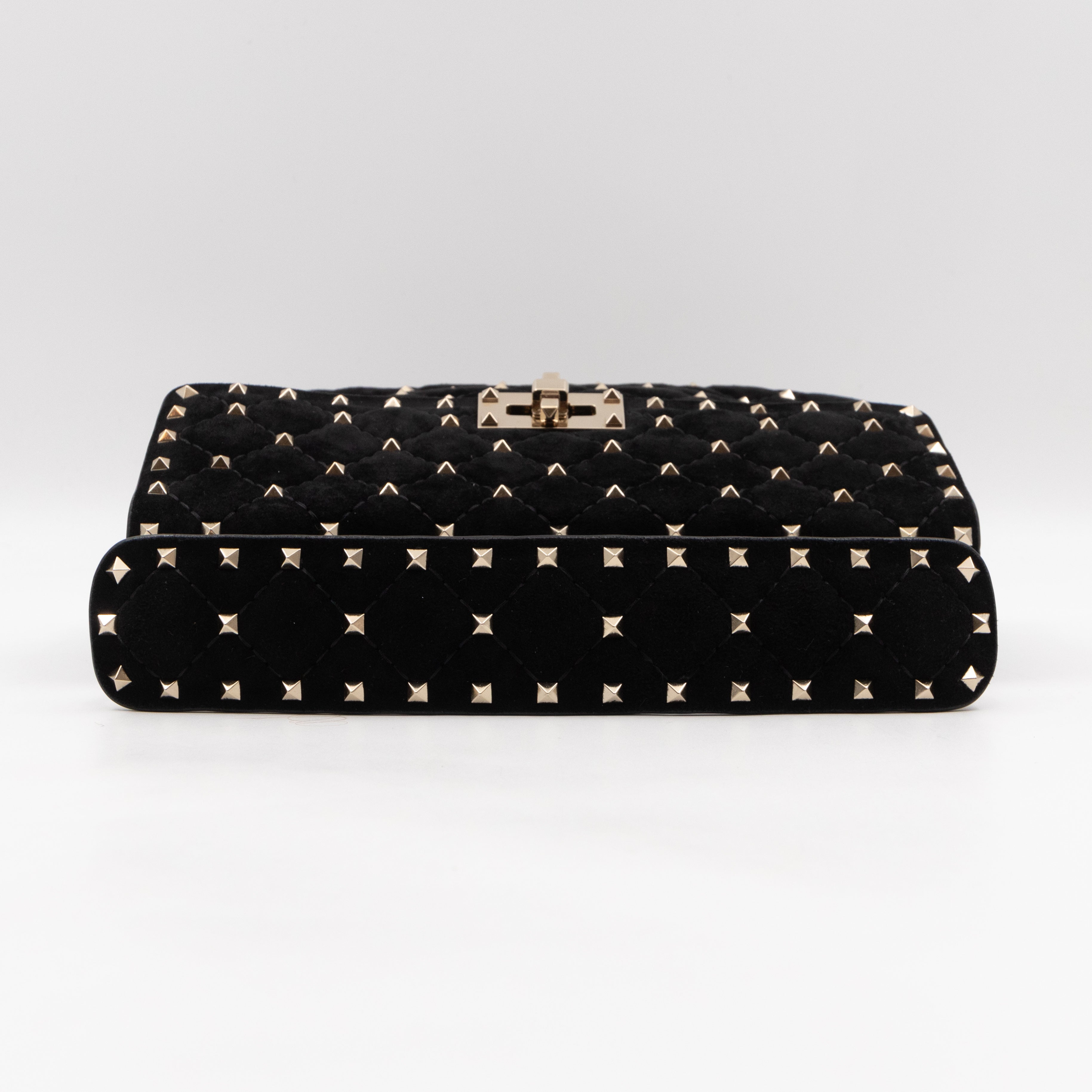 Rockstud Spike Medium Shoulder Bag Black Velvet