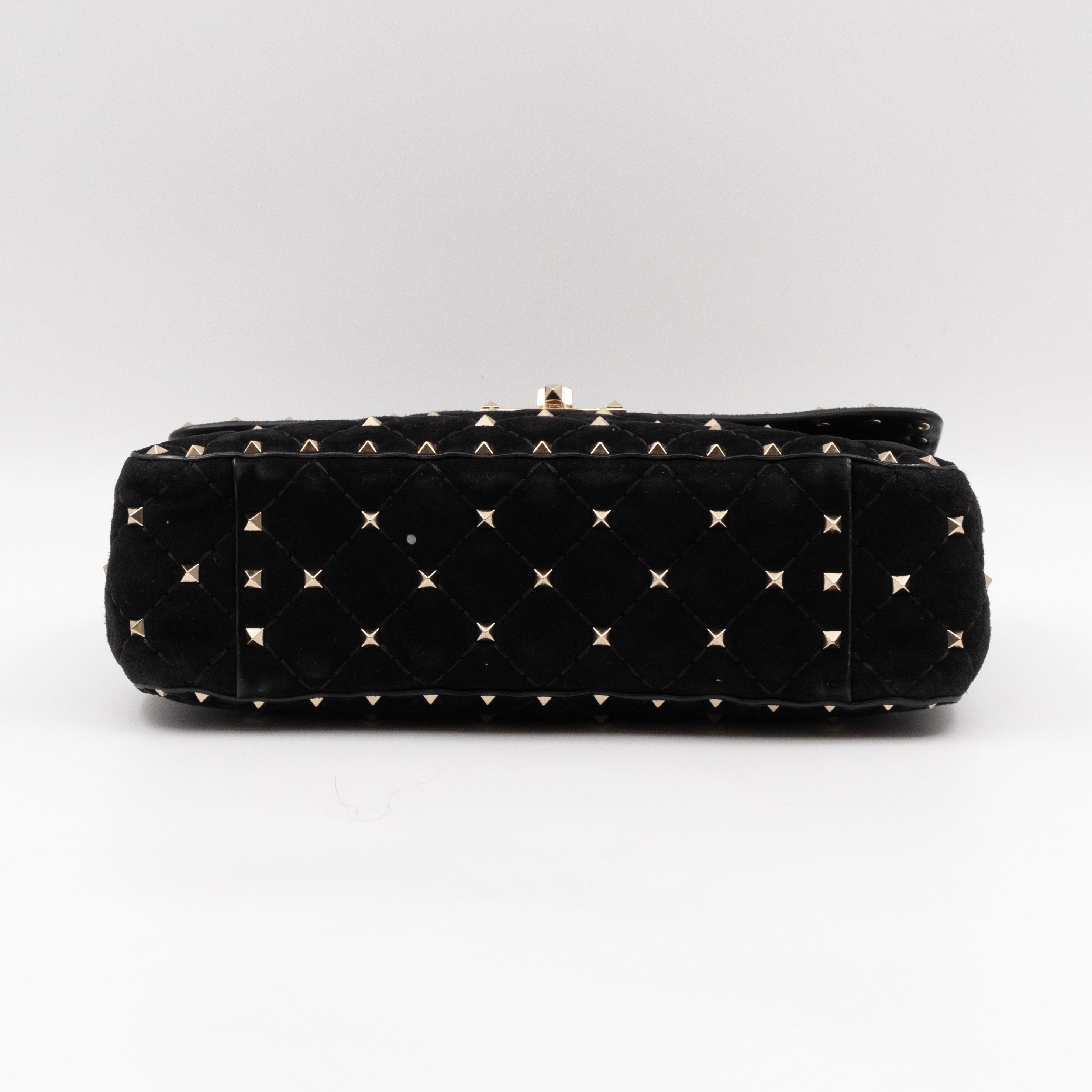 Rockstud Spike Medium Shoulder Bag Black Velvet
