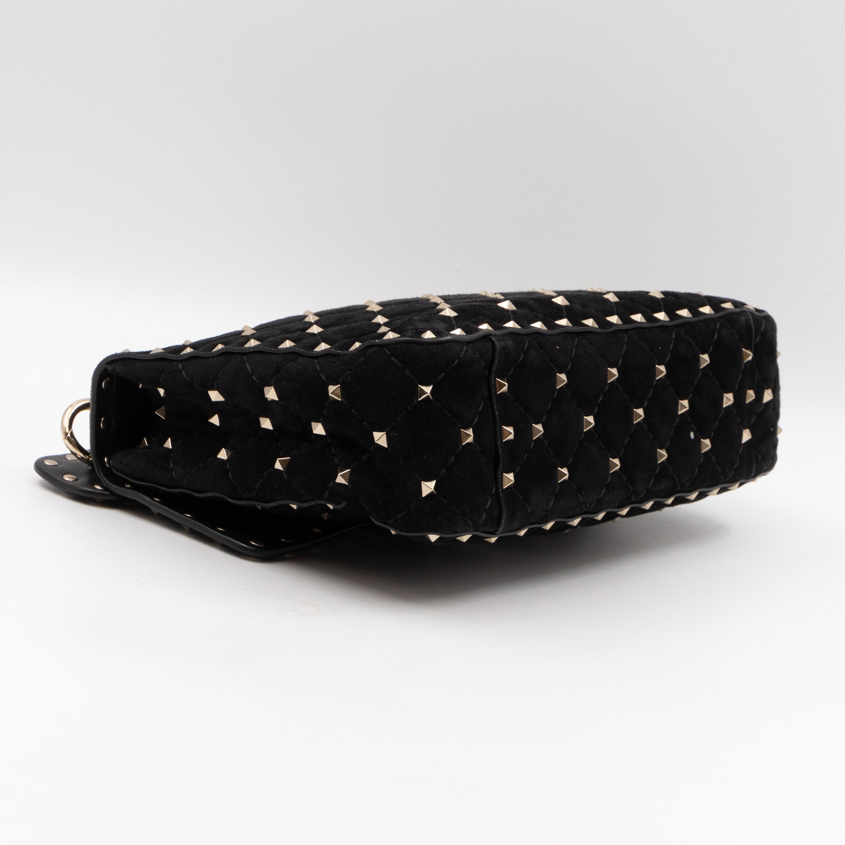 Rockstud Spike Medium Shoulder Bag Black Velvet