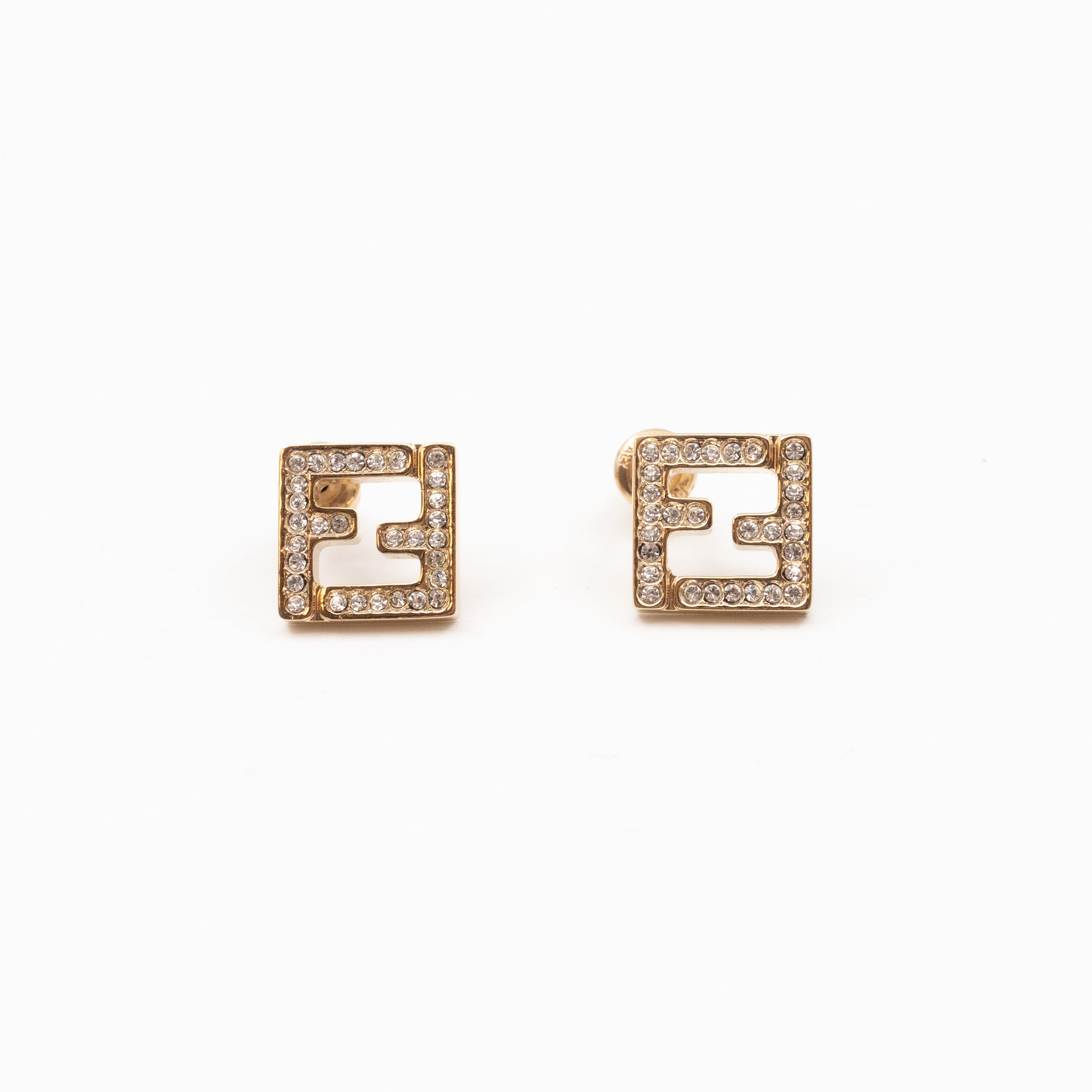 FF Crystal Earrings Gold