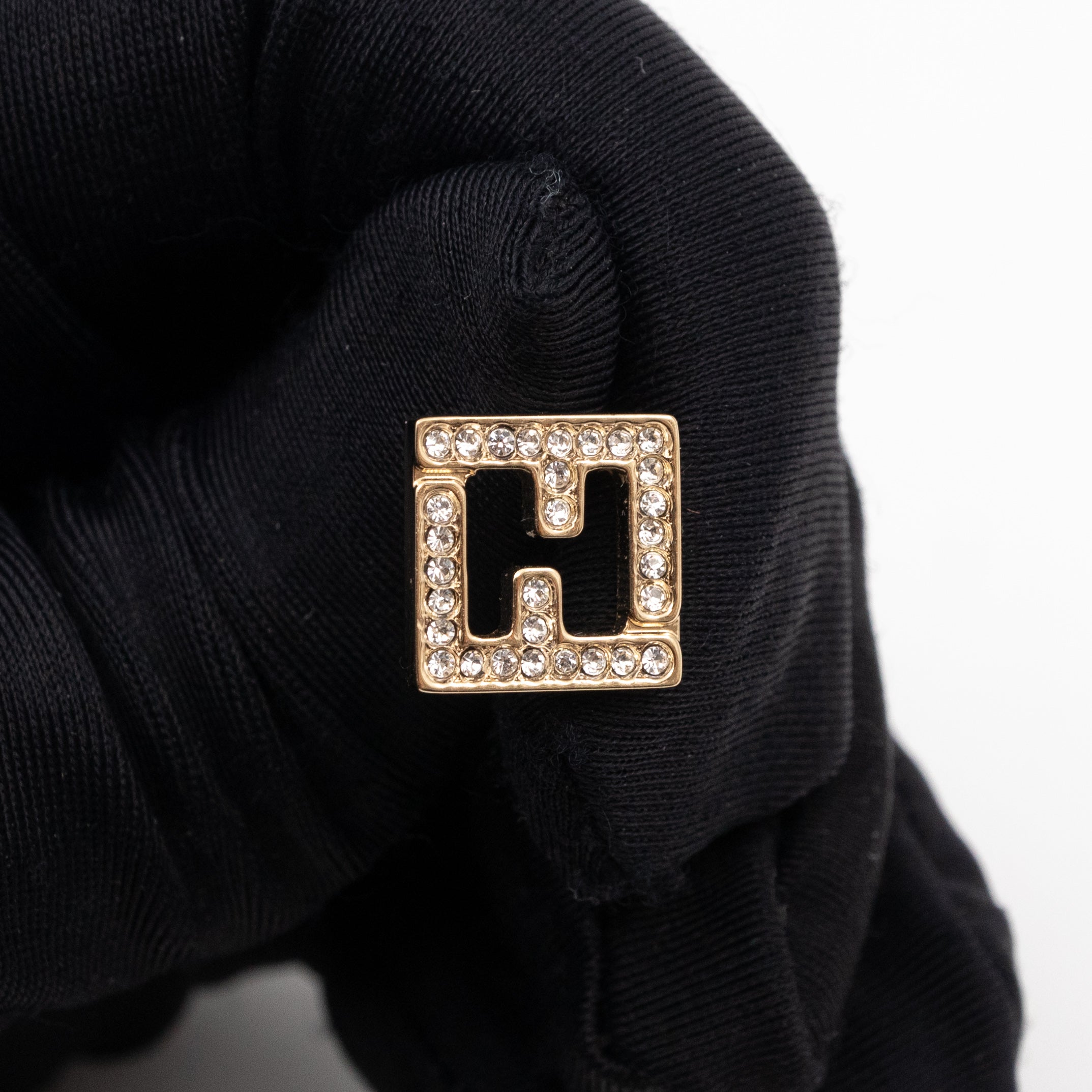 FF Crystal Earrings Gold