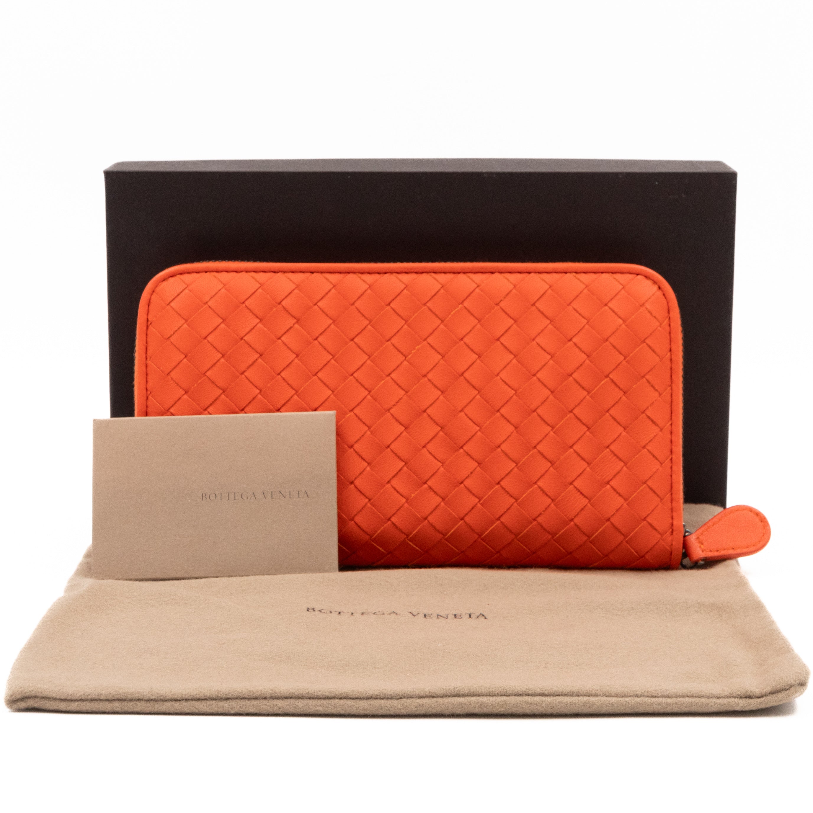 Zip Around Long Wallet Intrecciato Orange
