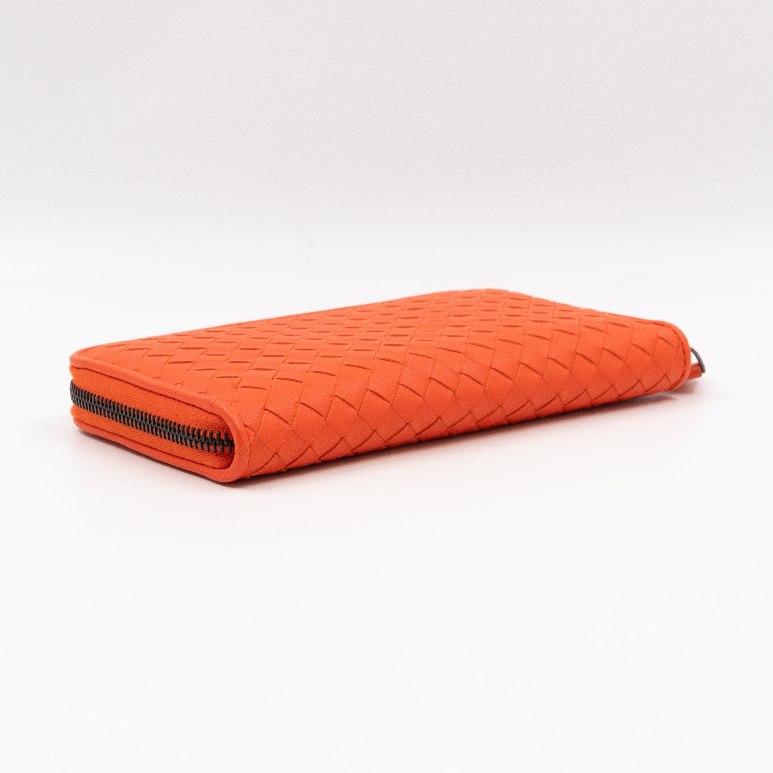 Zip Around Long Wallet Intrecciato Orange