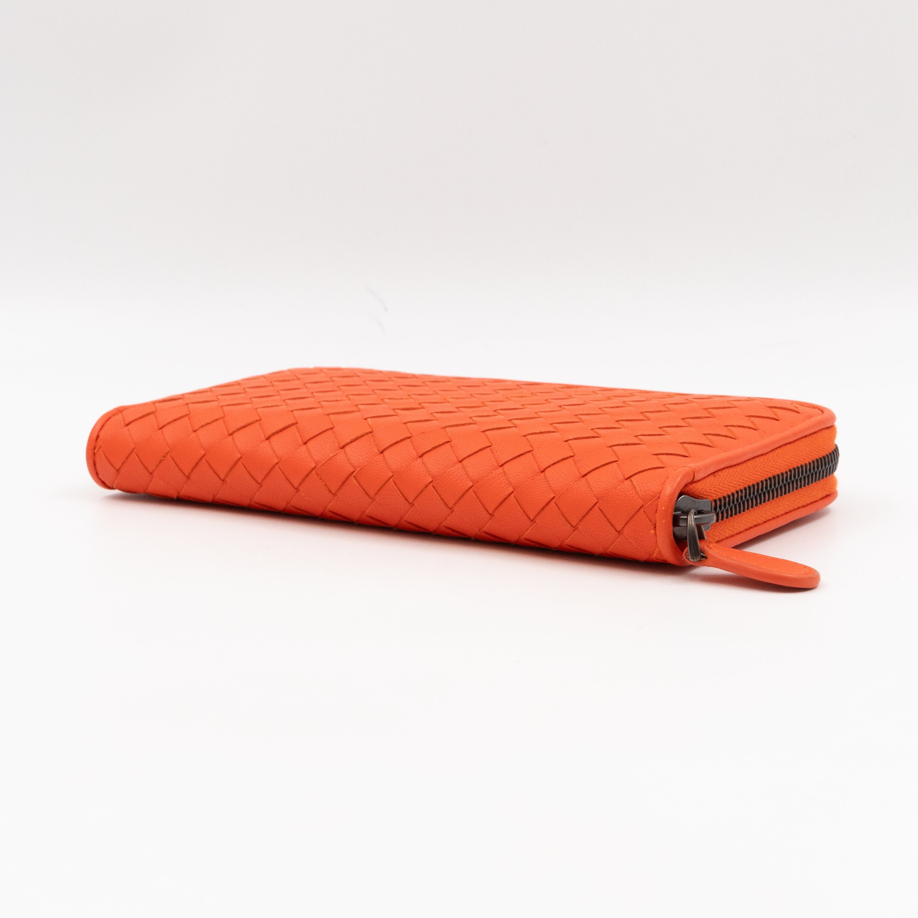 Zip Around Long Wallet Intrecciato Orange