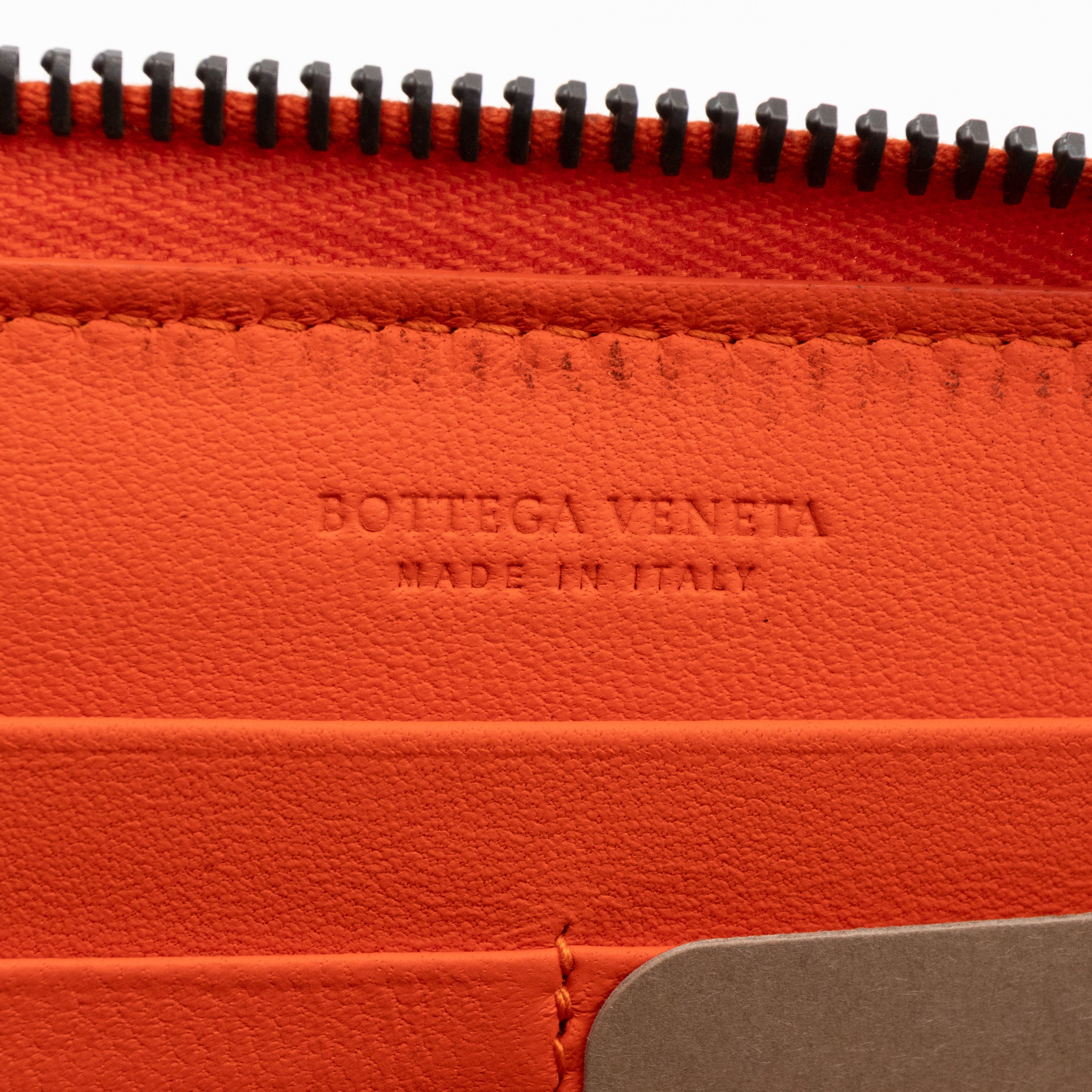 Zip Around Long Wallet Intrecciato Orange