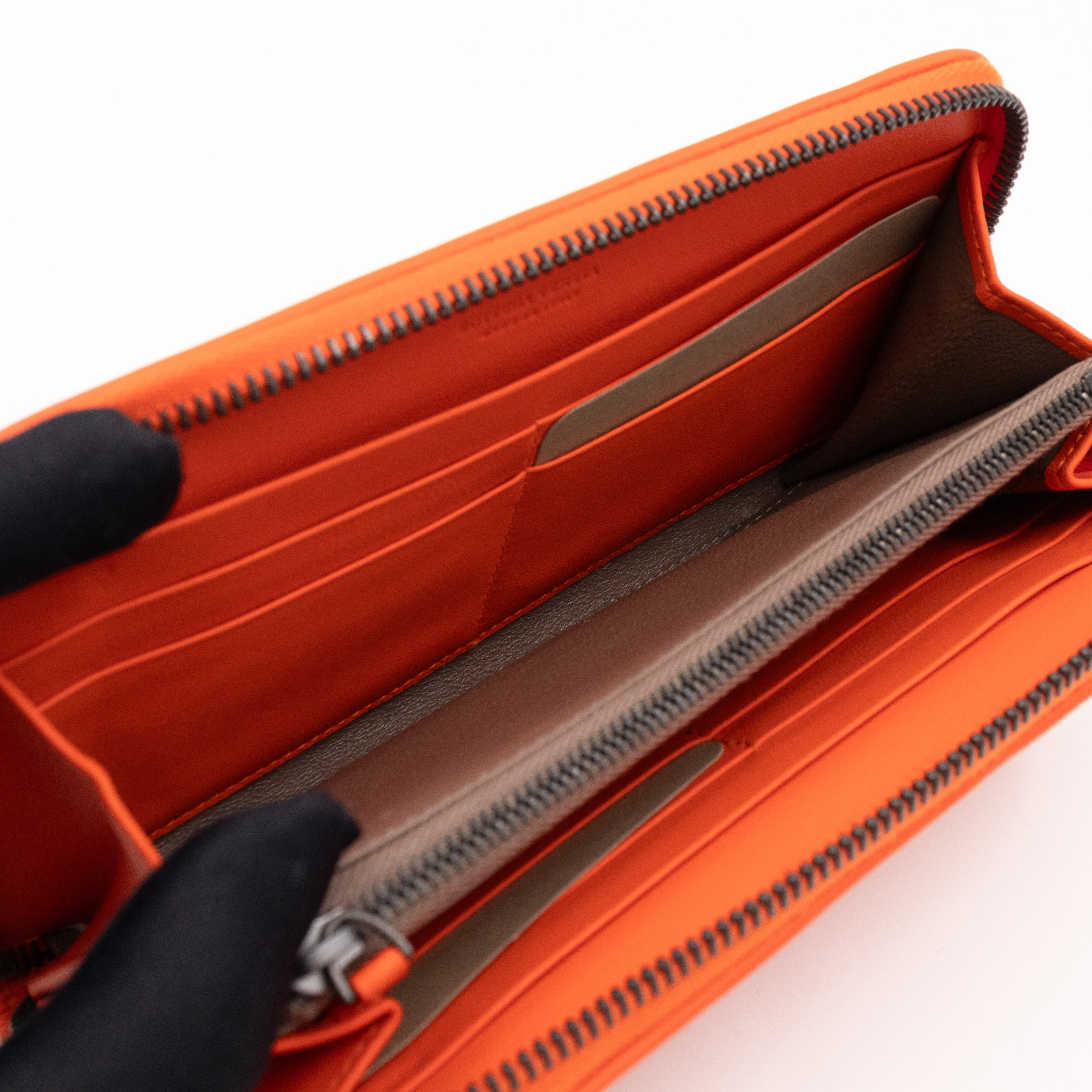 Zip Around Long Wallet Intrecciato Orange