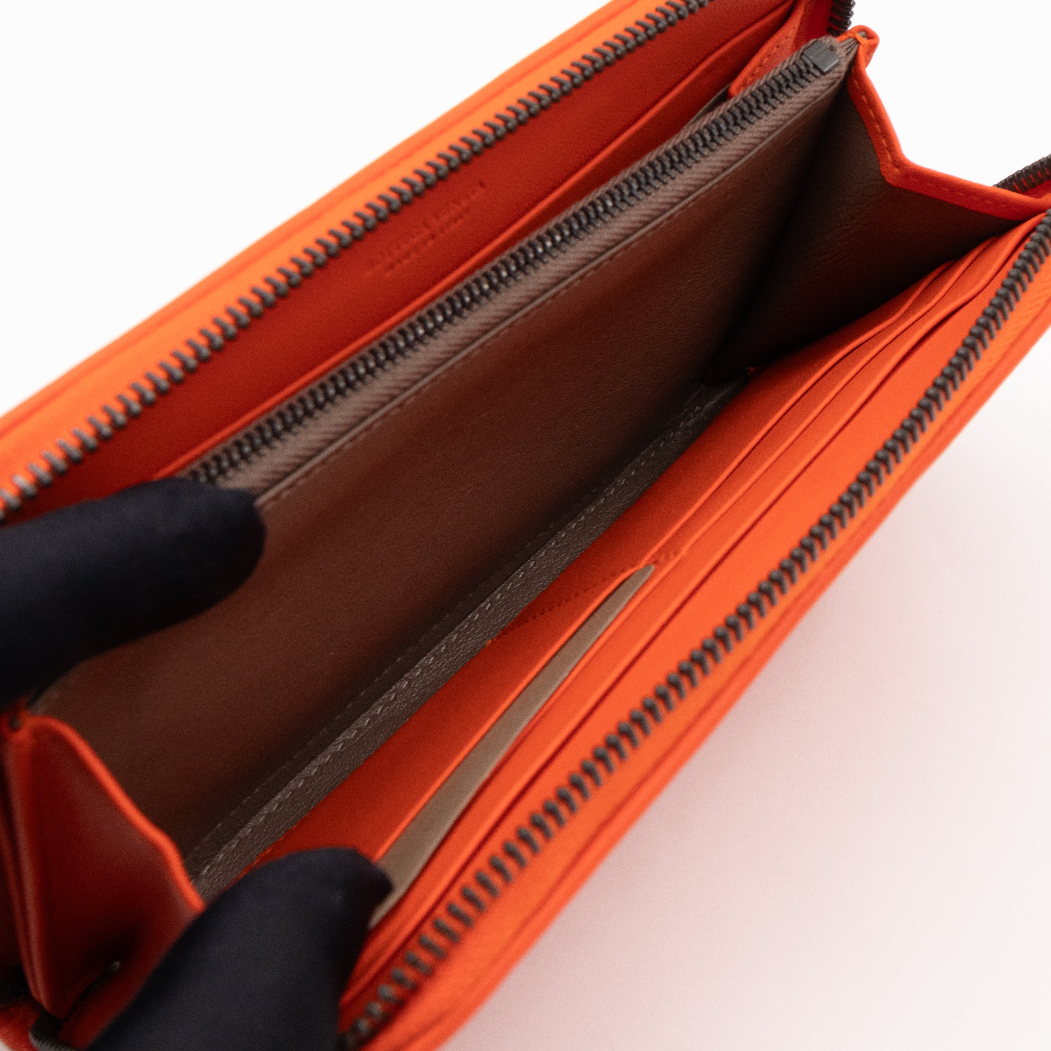Zip Around Long Wallet Intrecciato Orange