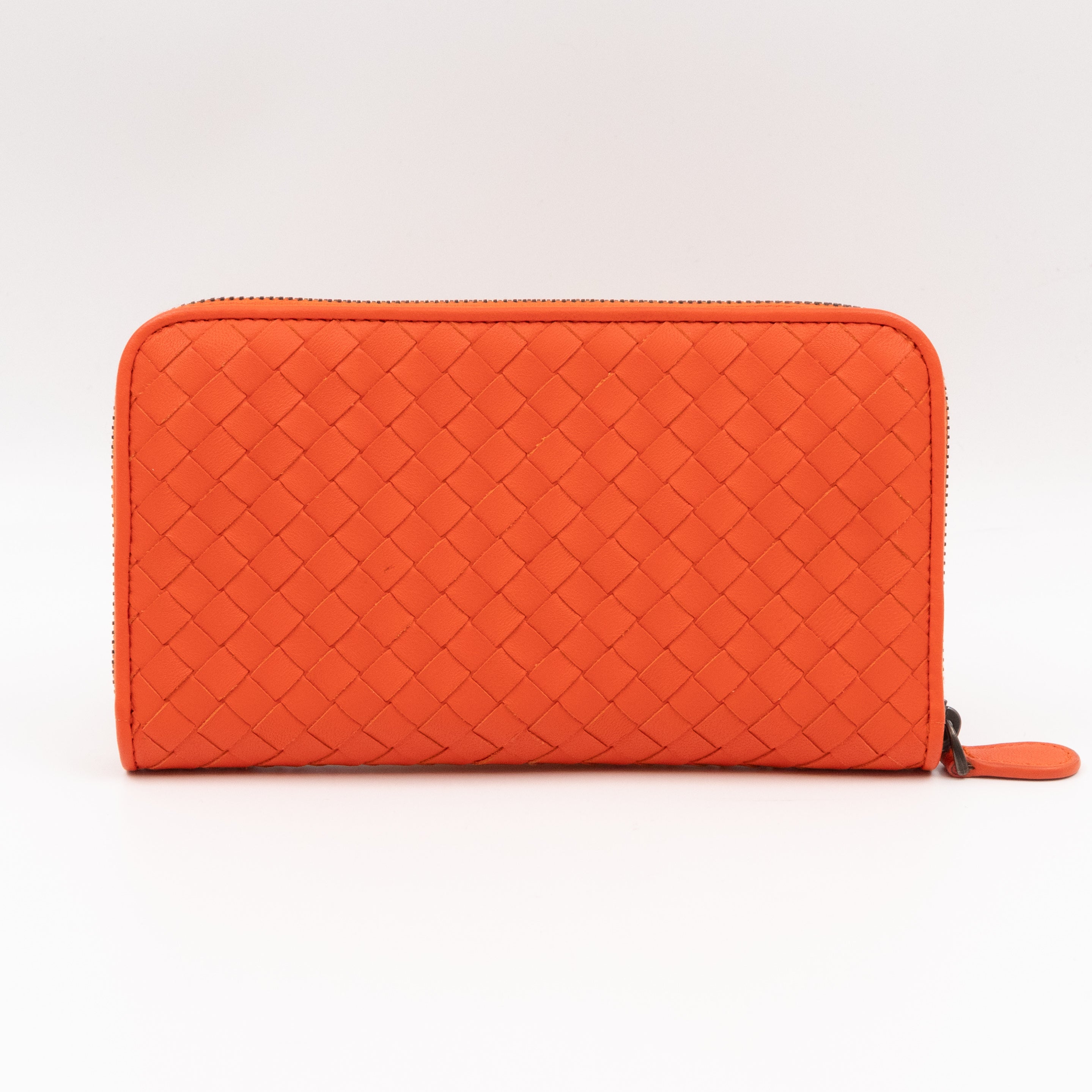 Zip Around Long Wallet Intrecciato Orange