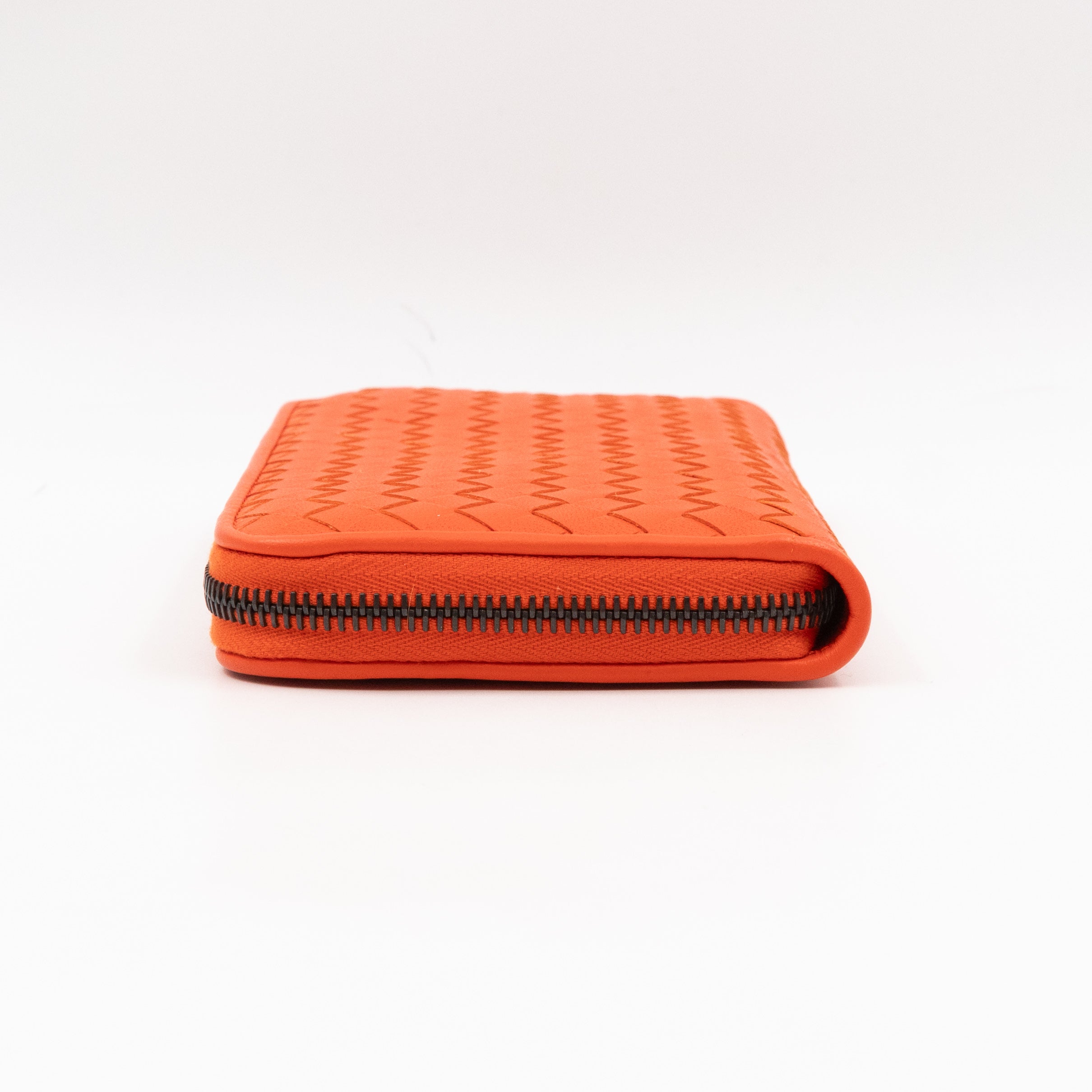 Zip Around Long Wallet Intrecciato Orange