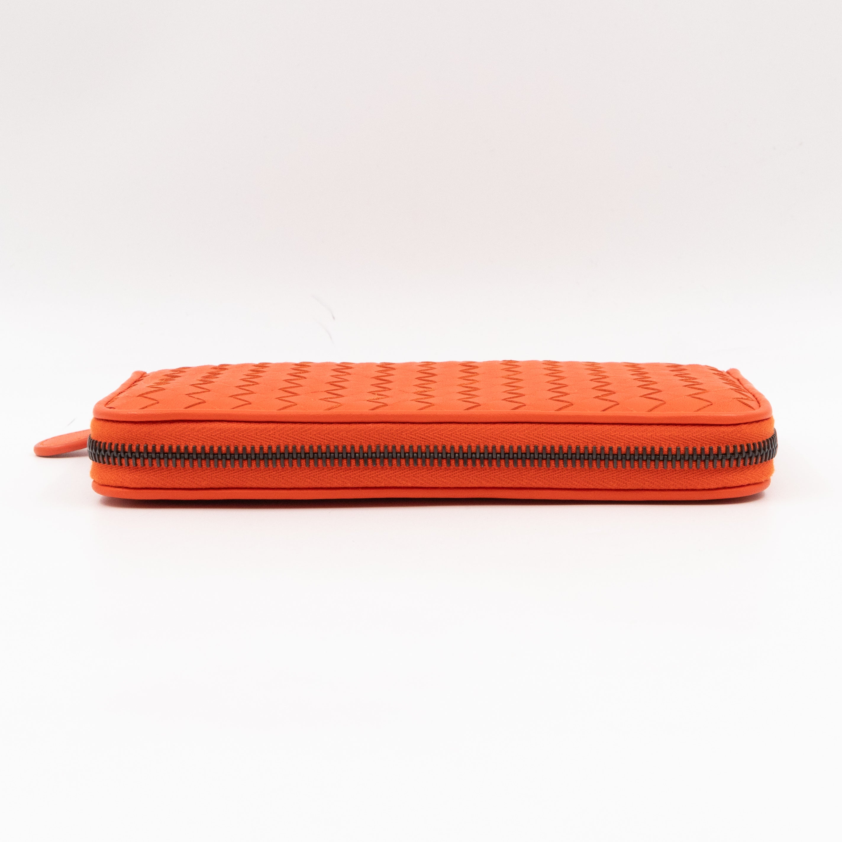 Zip Around Long Wallet Intrecciato Orange