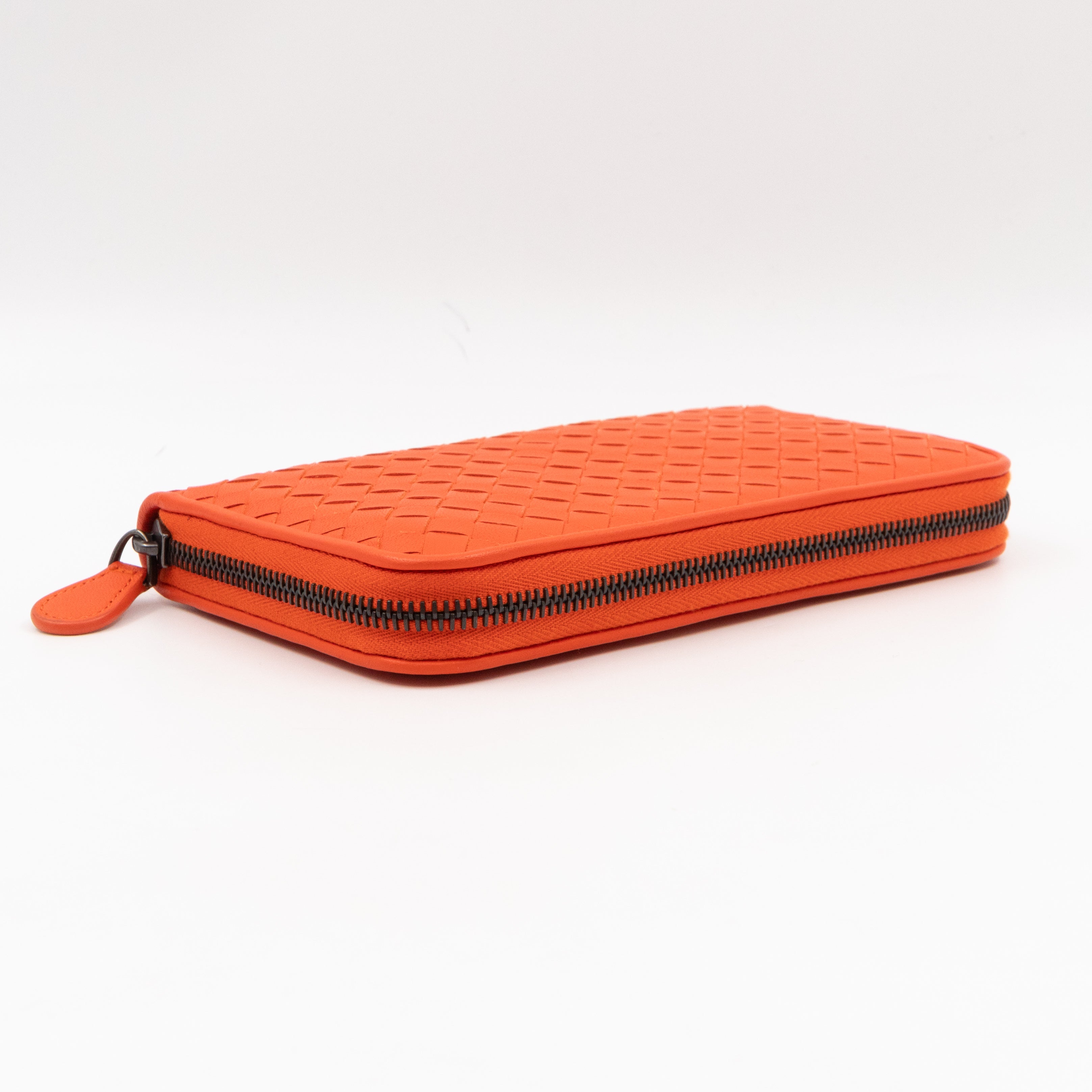Zip Around Long Wallet Intrecciato Orange