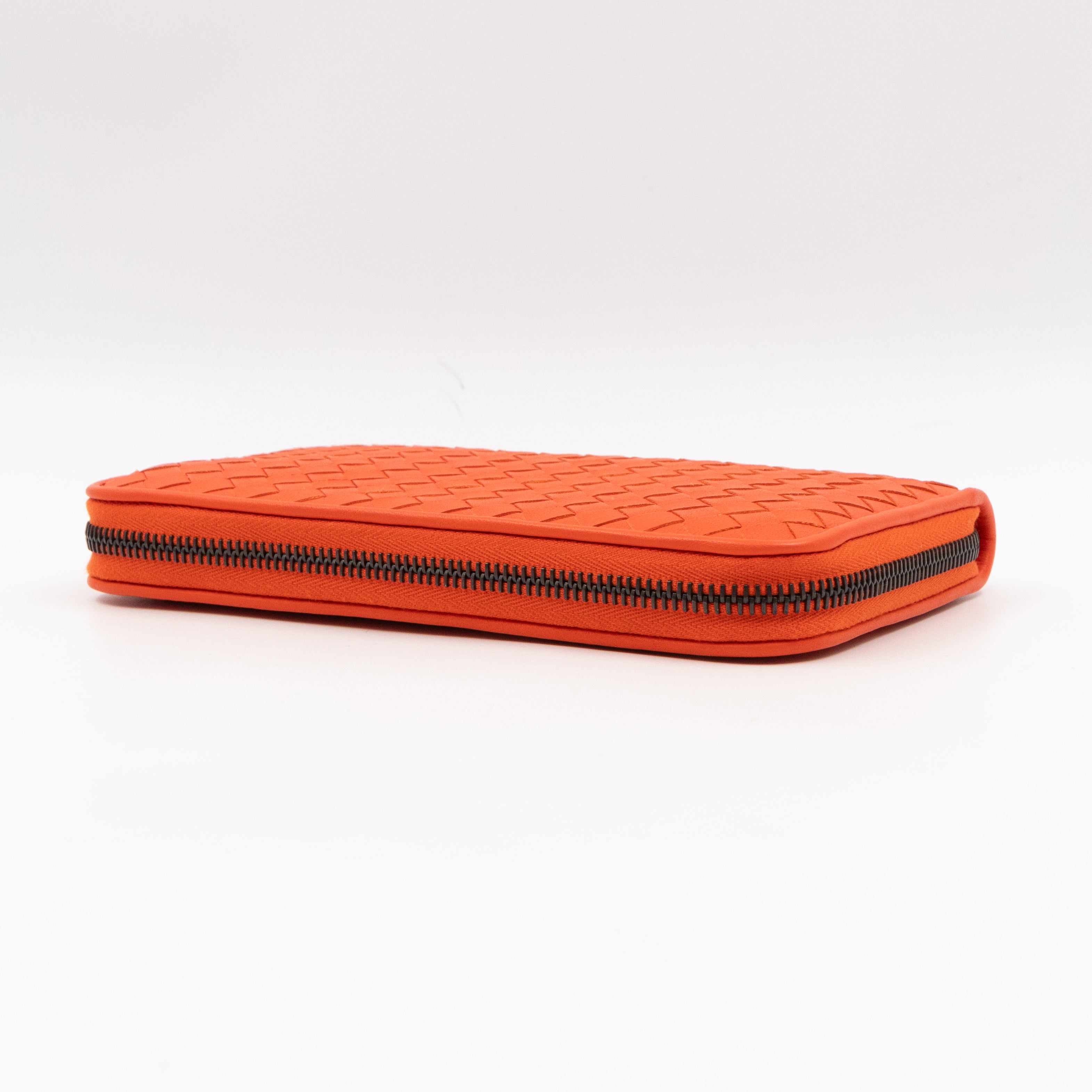 Zip Around Long Wallet Intrecciato Orange