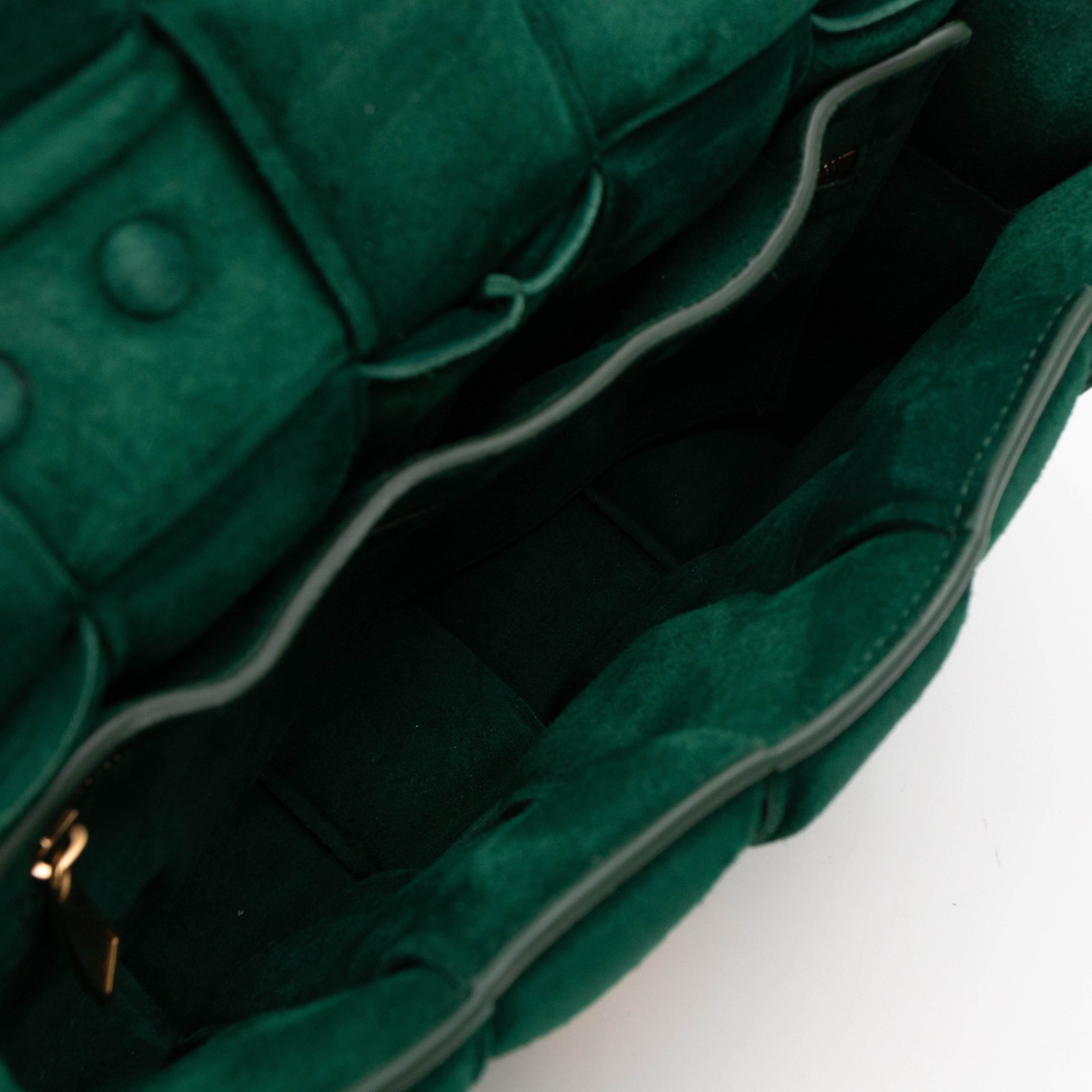 Chain Cassette Bag Green Suede & Gold