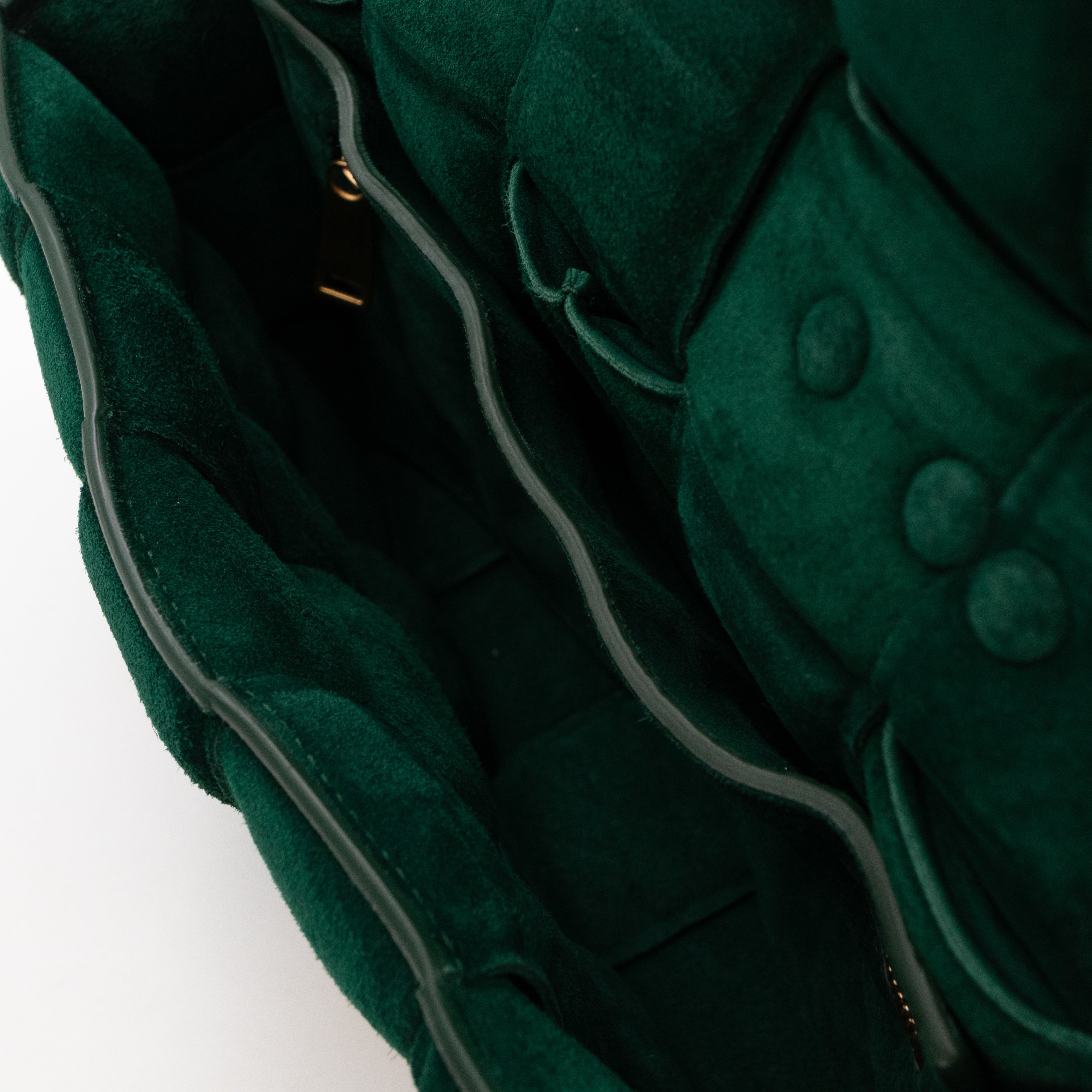 Chain Cassette Bag Green Suede & Gold