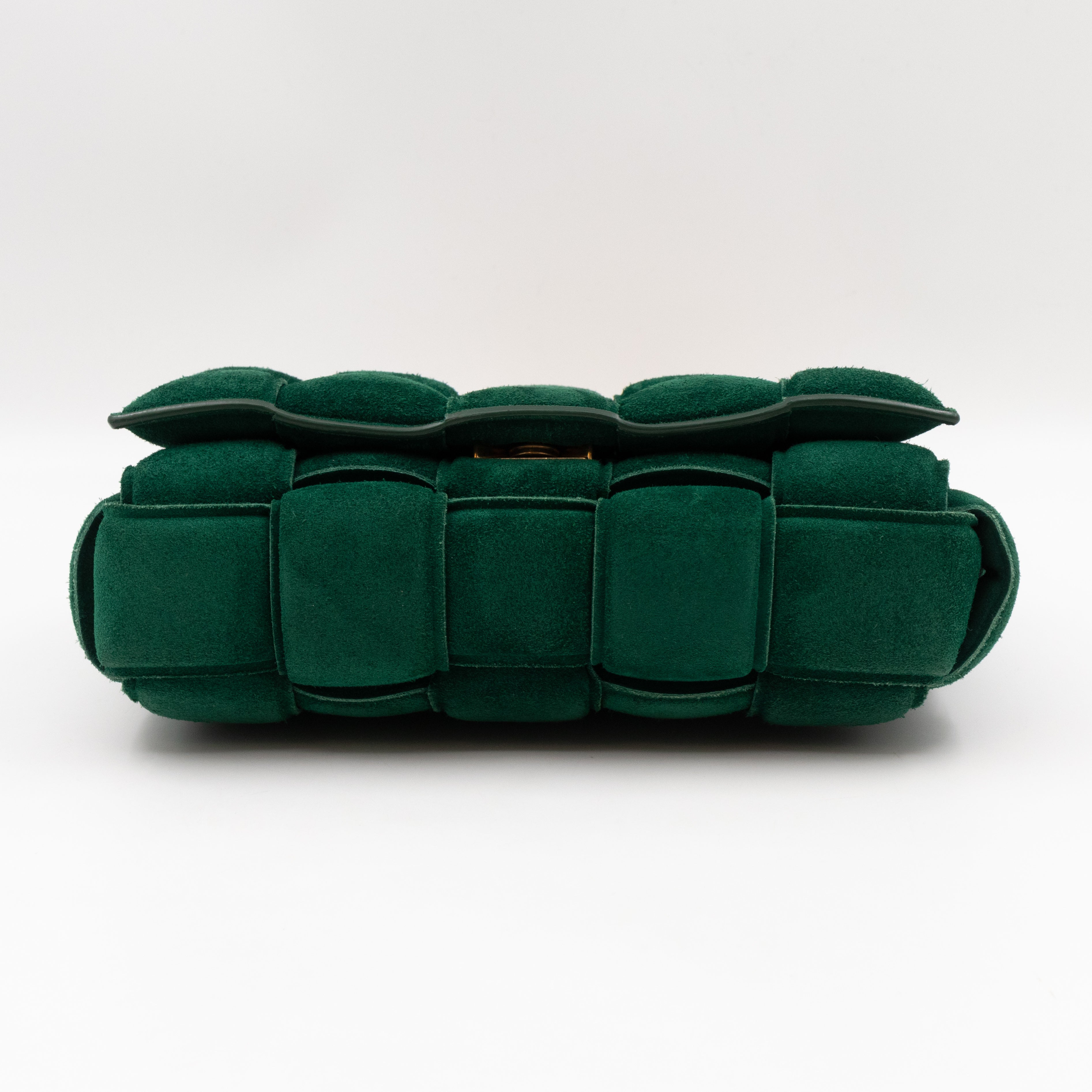 Chain Cassette Bag Green Suede & Gold