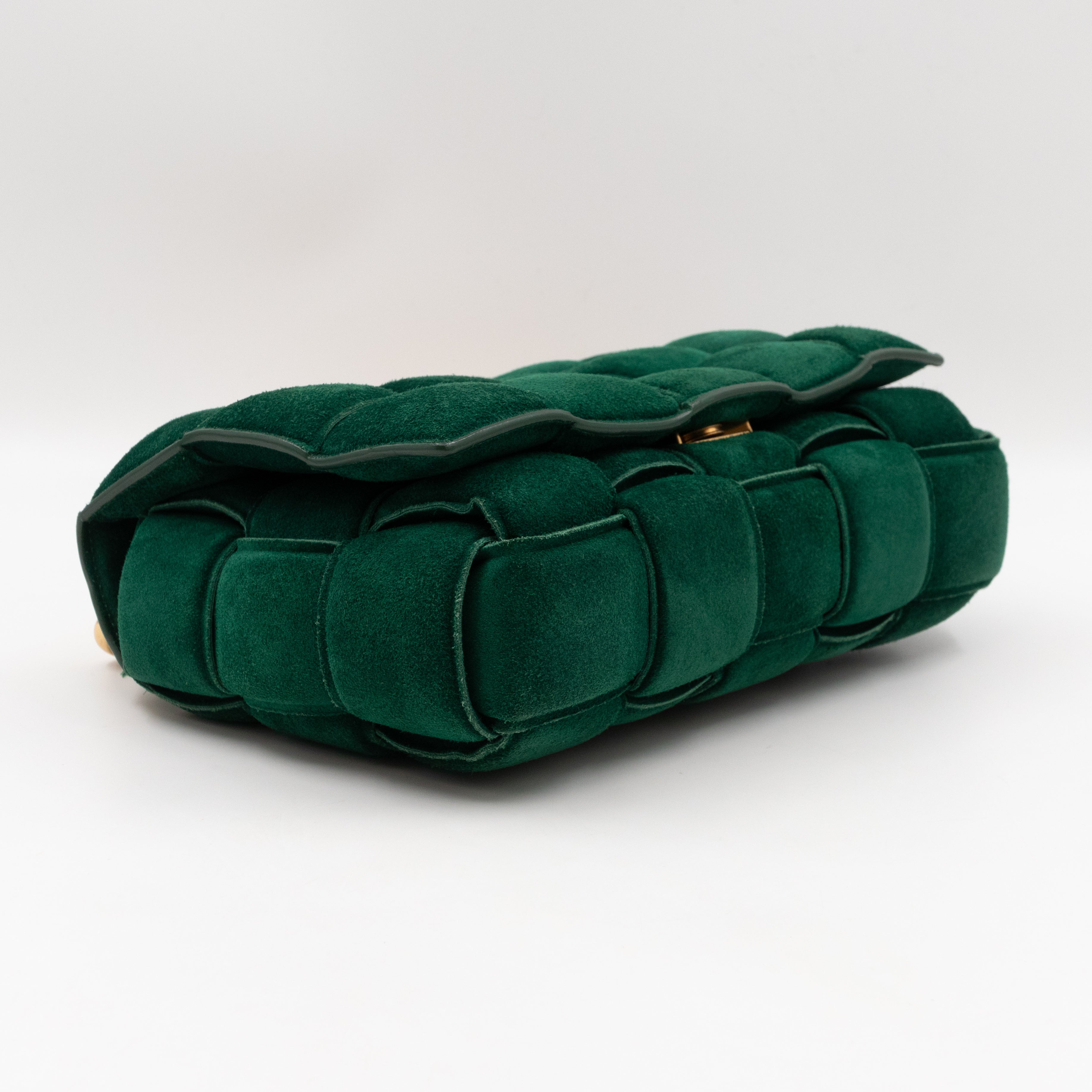Chain Cassette Bag Green Suede & Gold
