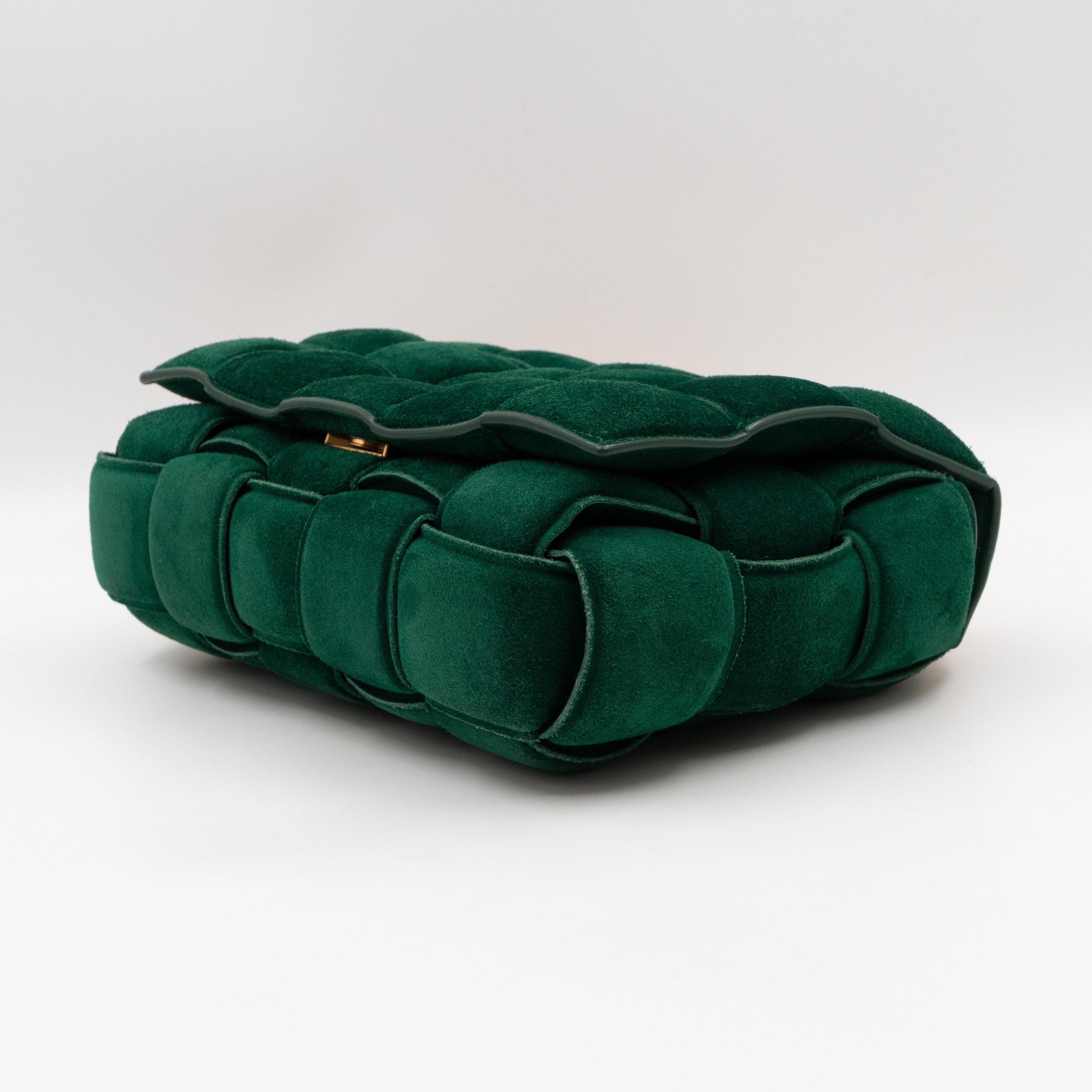 Chain Cassette Bag Green Suede & Gold