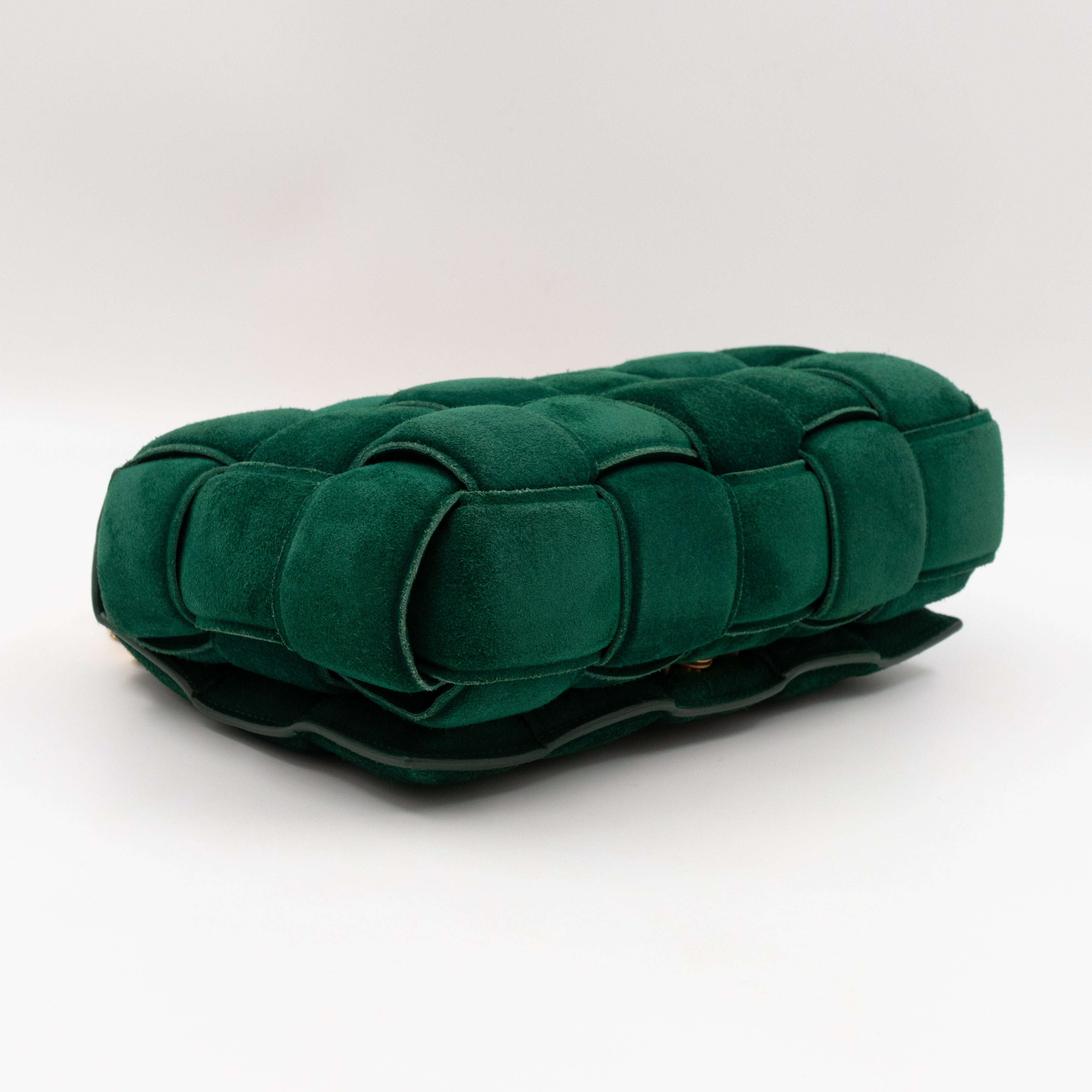 Chain Cassette Bag Green Suede & Gold