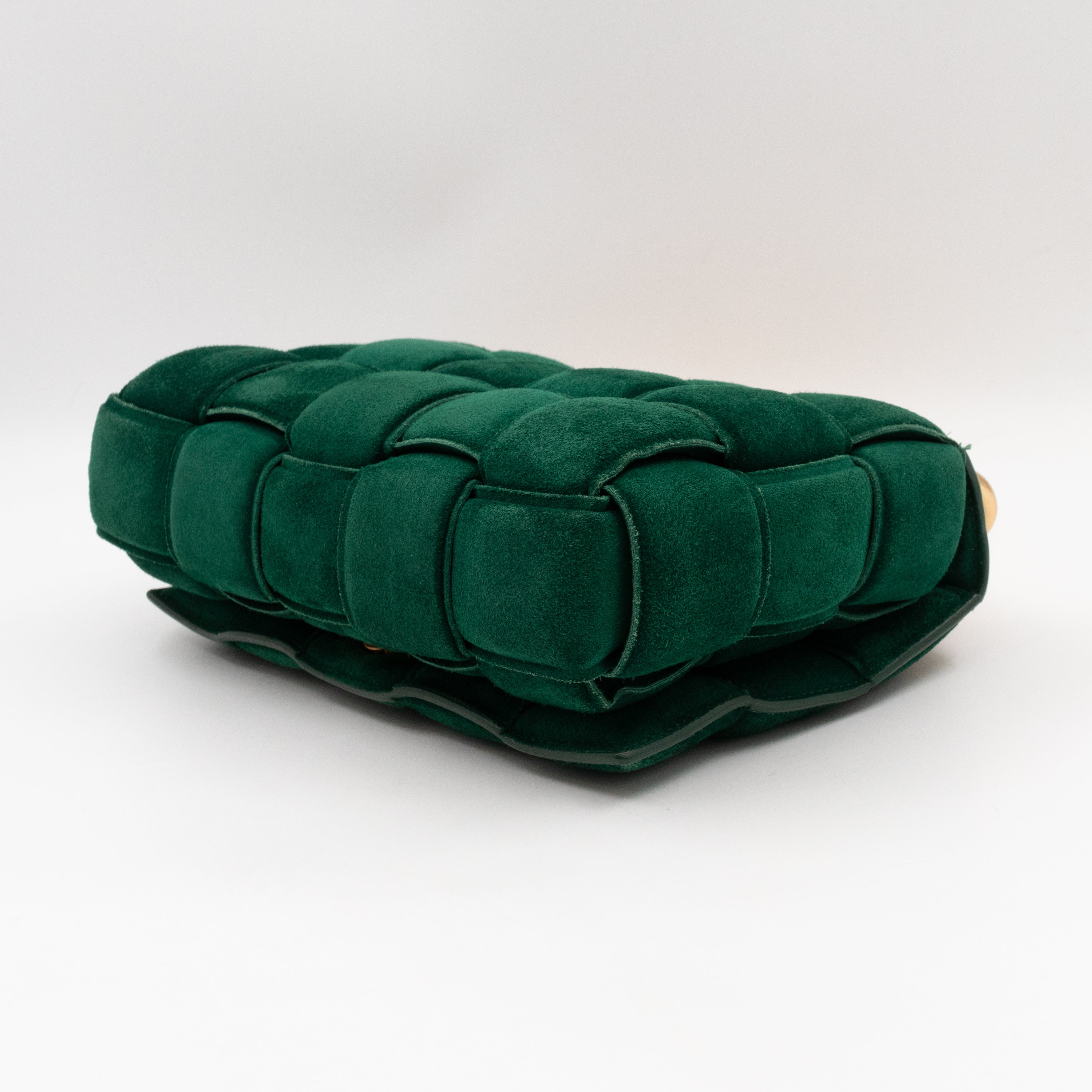 Chain Cassette Bag Green Suede & Gold