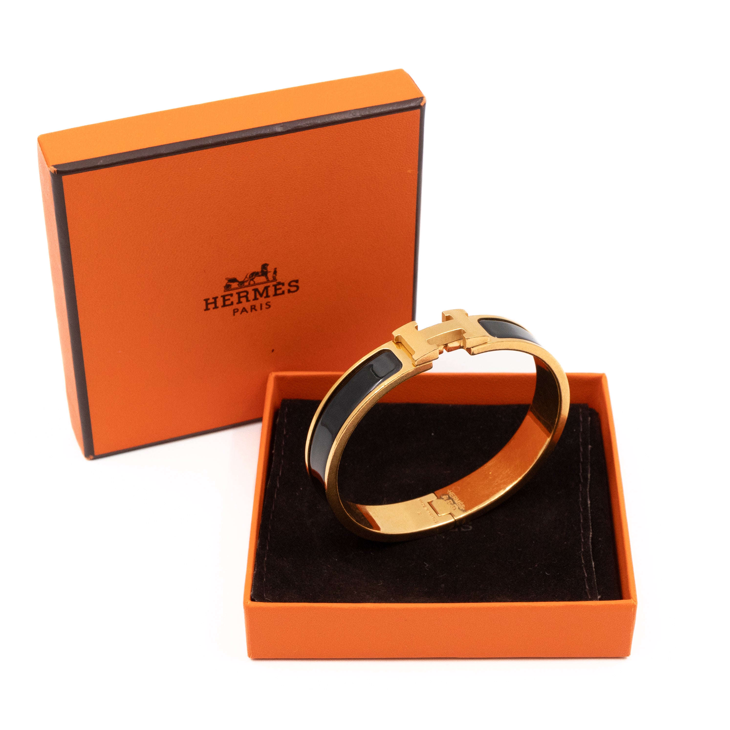 Clic H Bracelet GM Black Gold