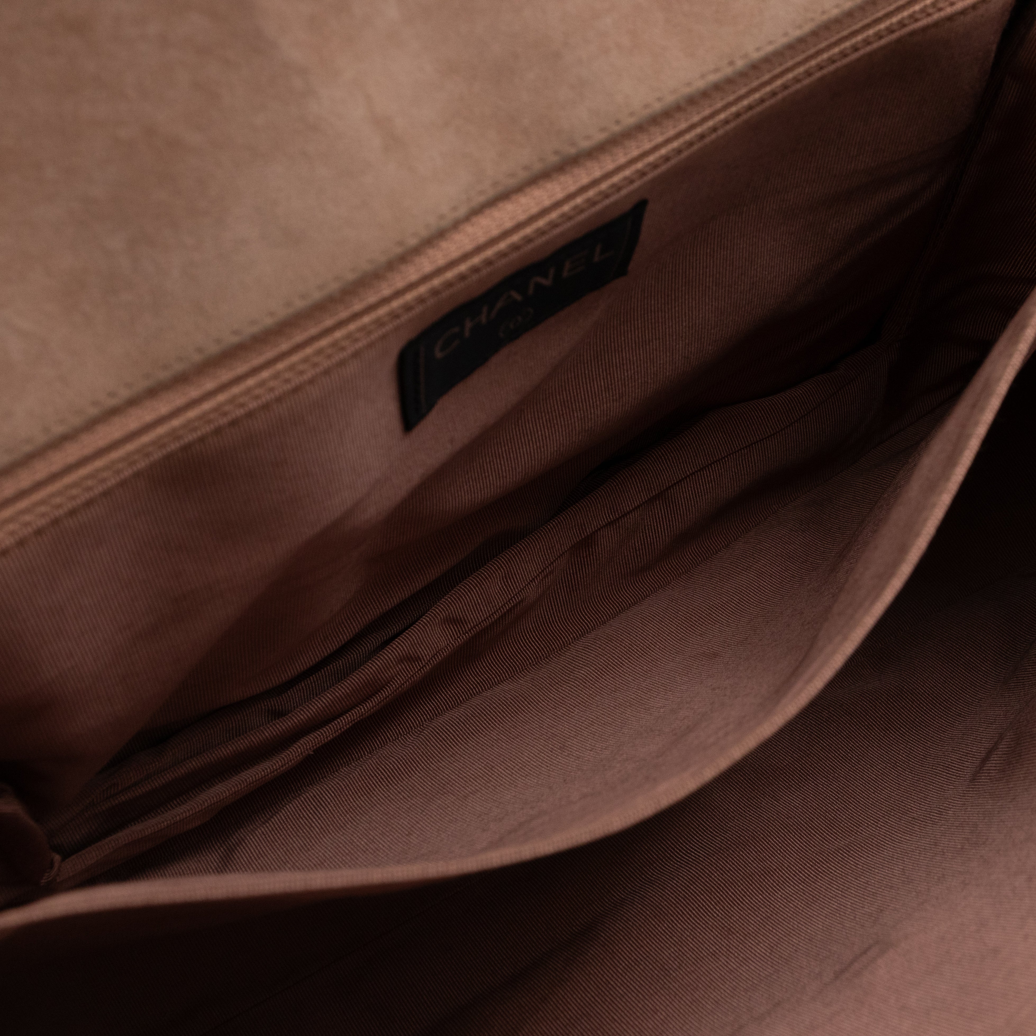 Mademoiselle Flap Shoulder Bag Choco Bar Beige Suede