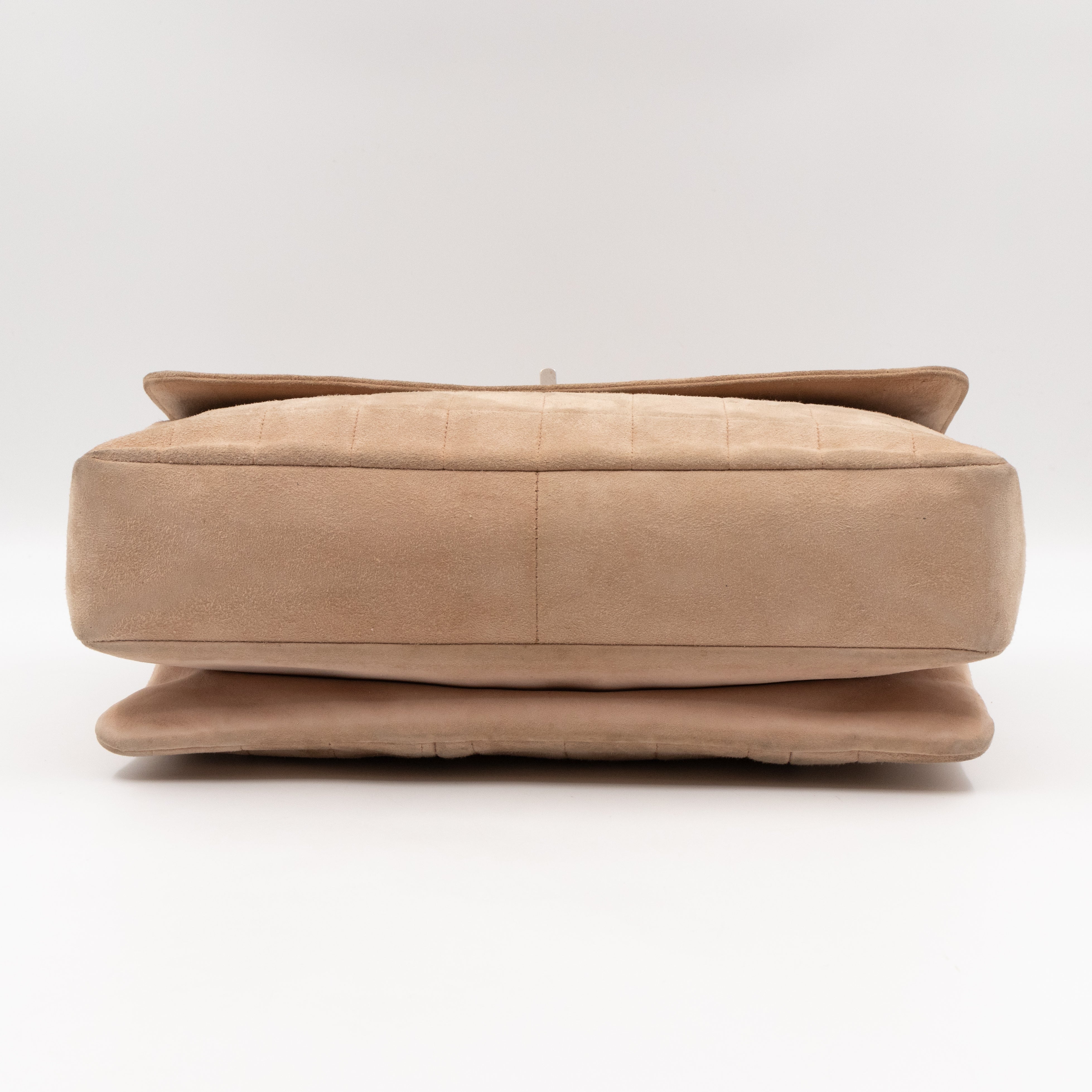 Mademoiselle Flap Shoulder Bag Choco Bar Beige Suede