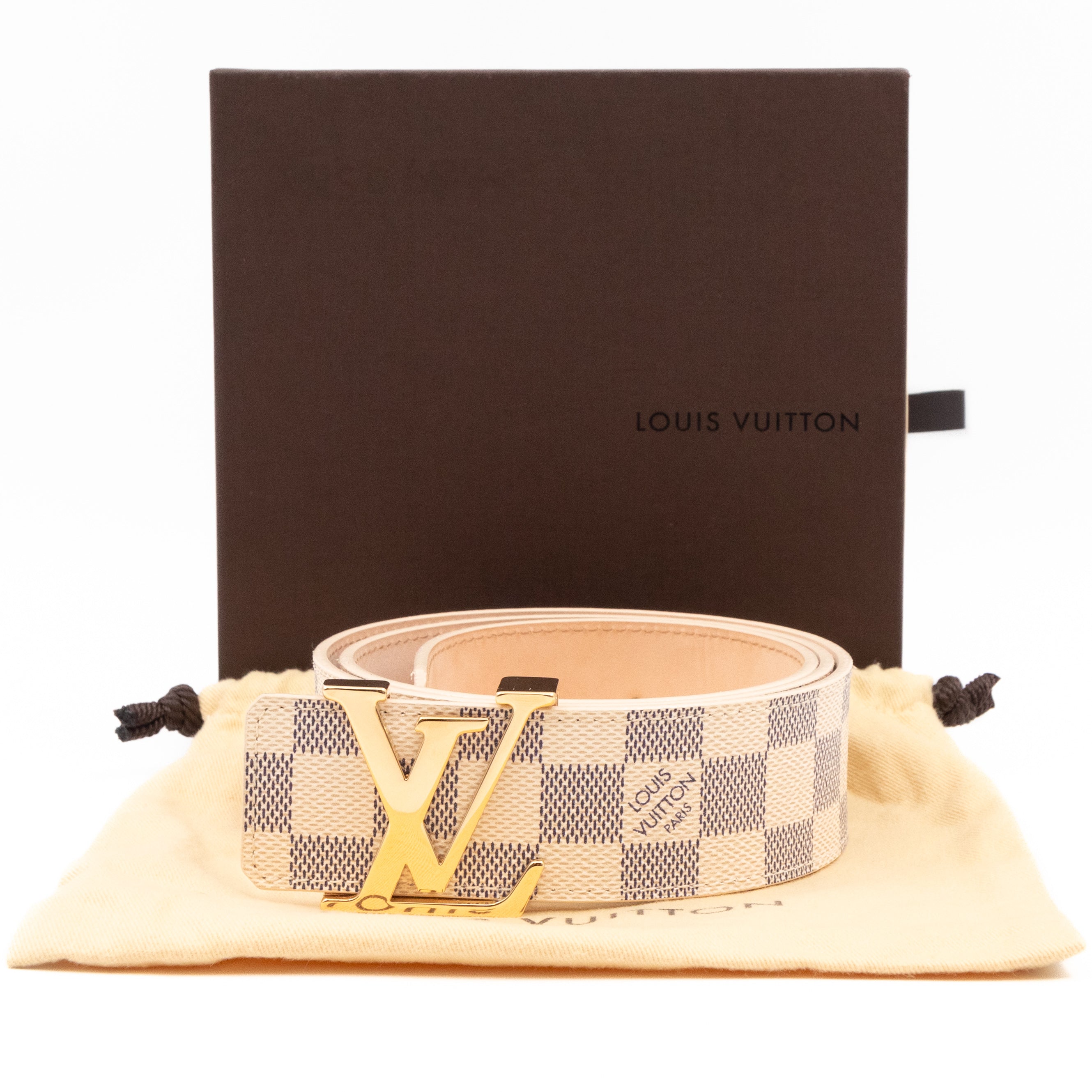 Louis Vuitton LV Initials Belt 40 mm 85 cm Damier Azur – Queen Station