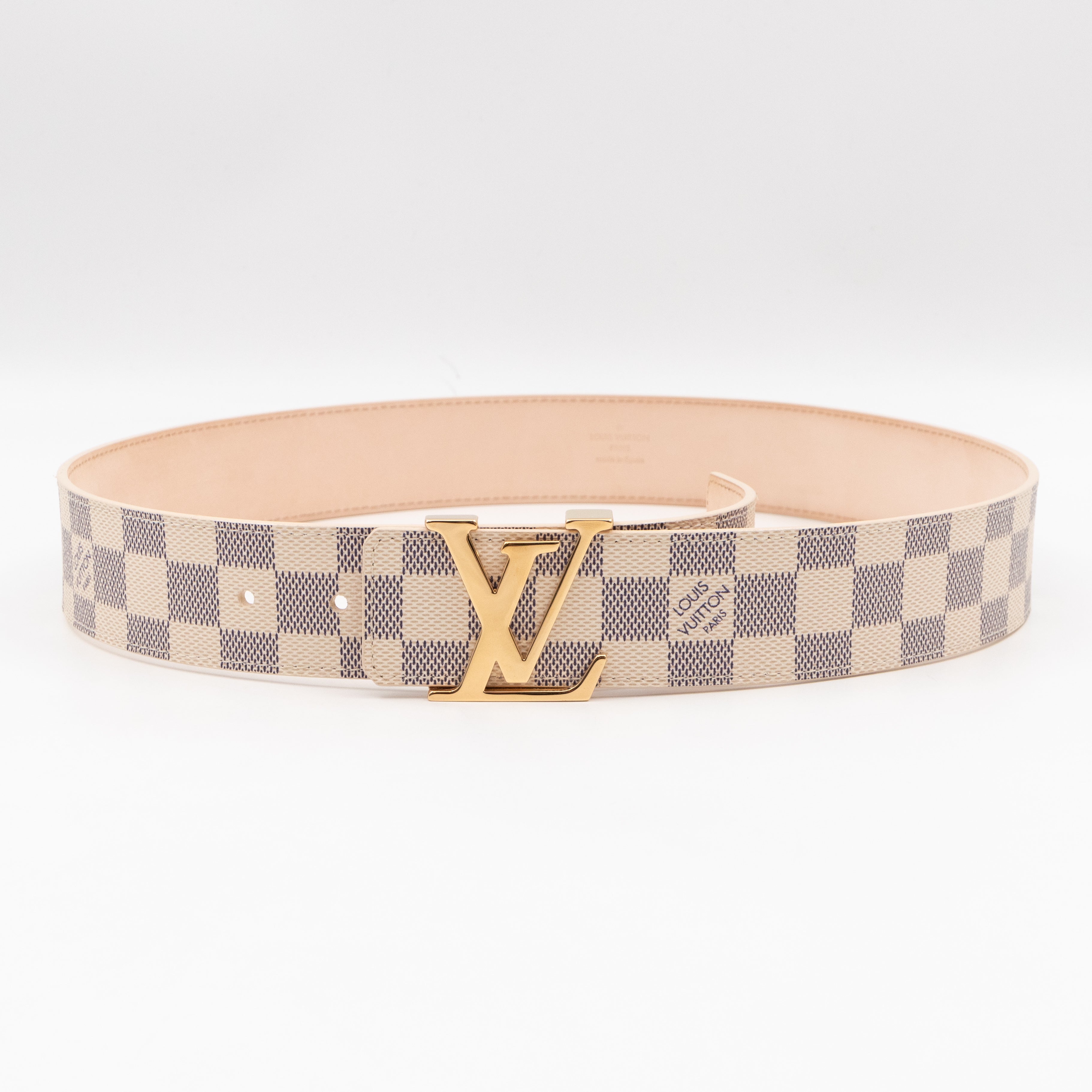LV Initials Belt Damier Azur 85/34