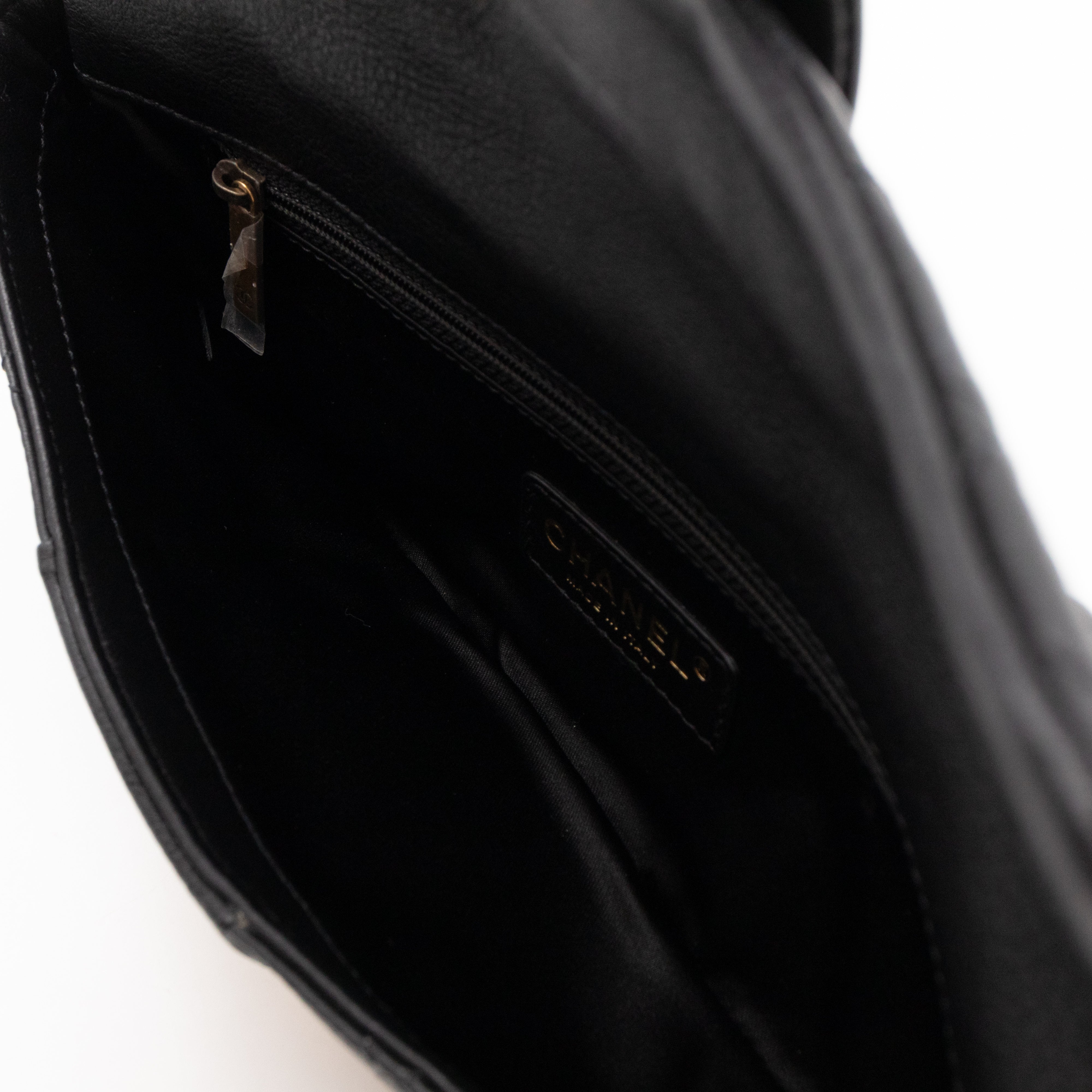 Mademoiselle Flap Clutch Black Leather