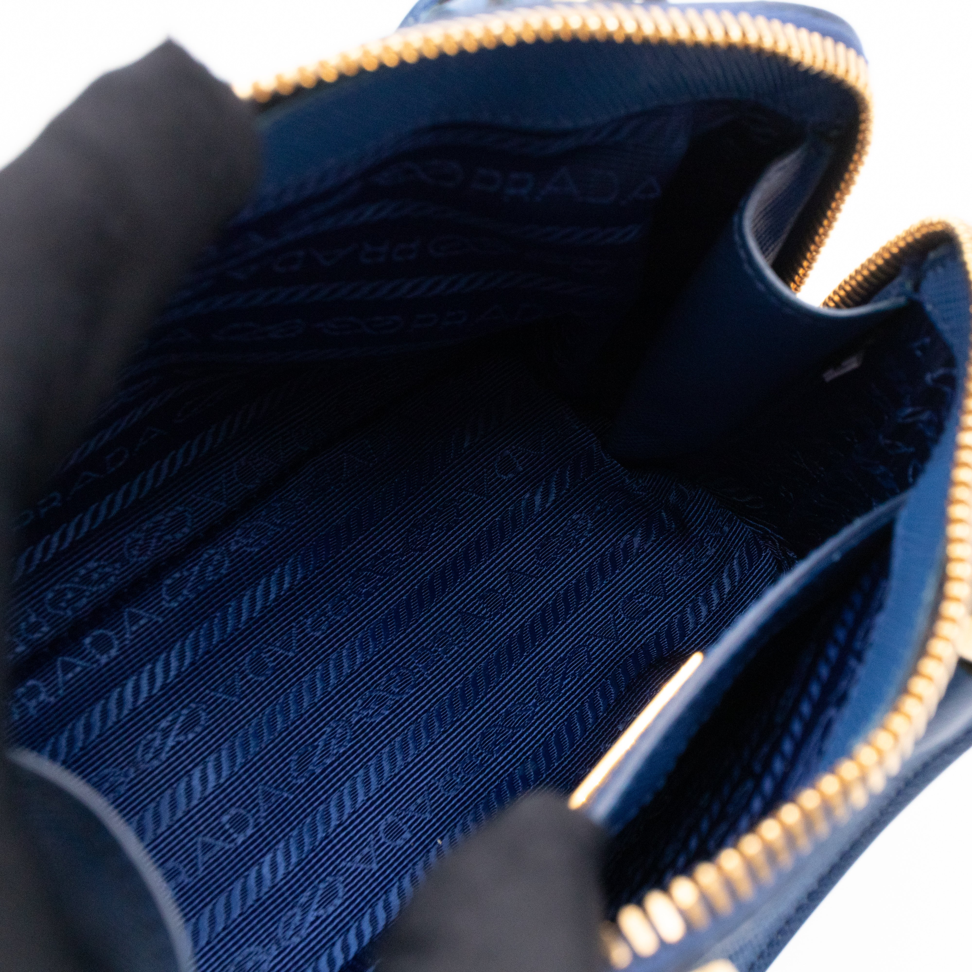 Promenade Mini Blue Saffiano Leather