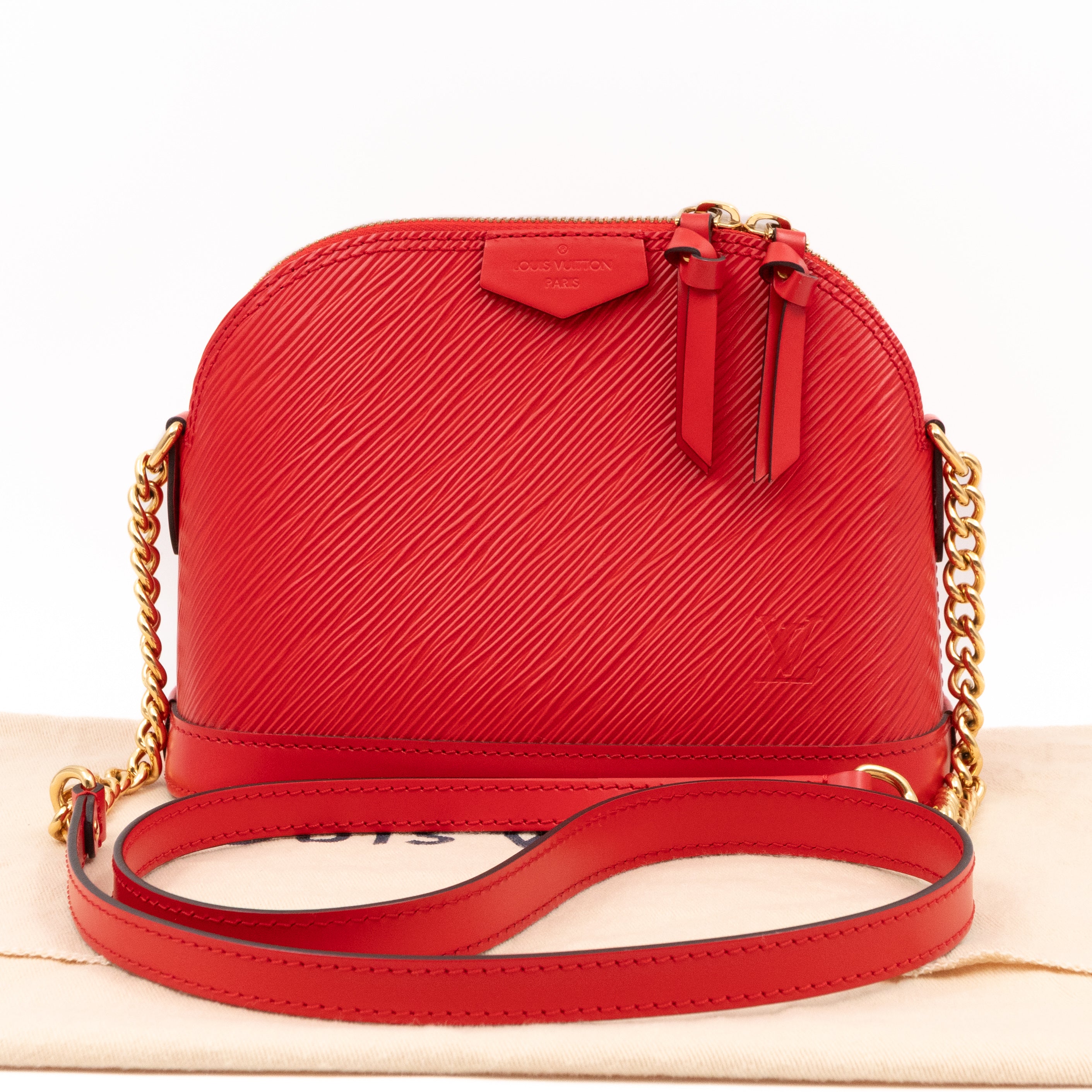 Alma Mini Chain Epi Leather Red