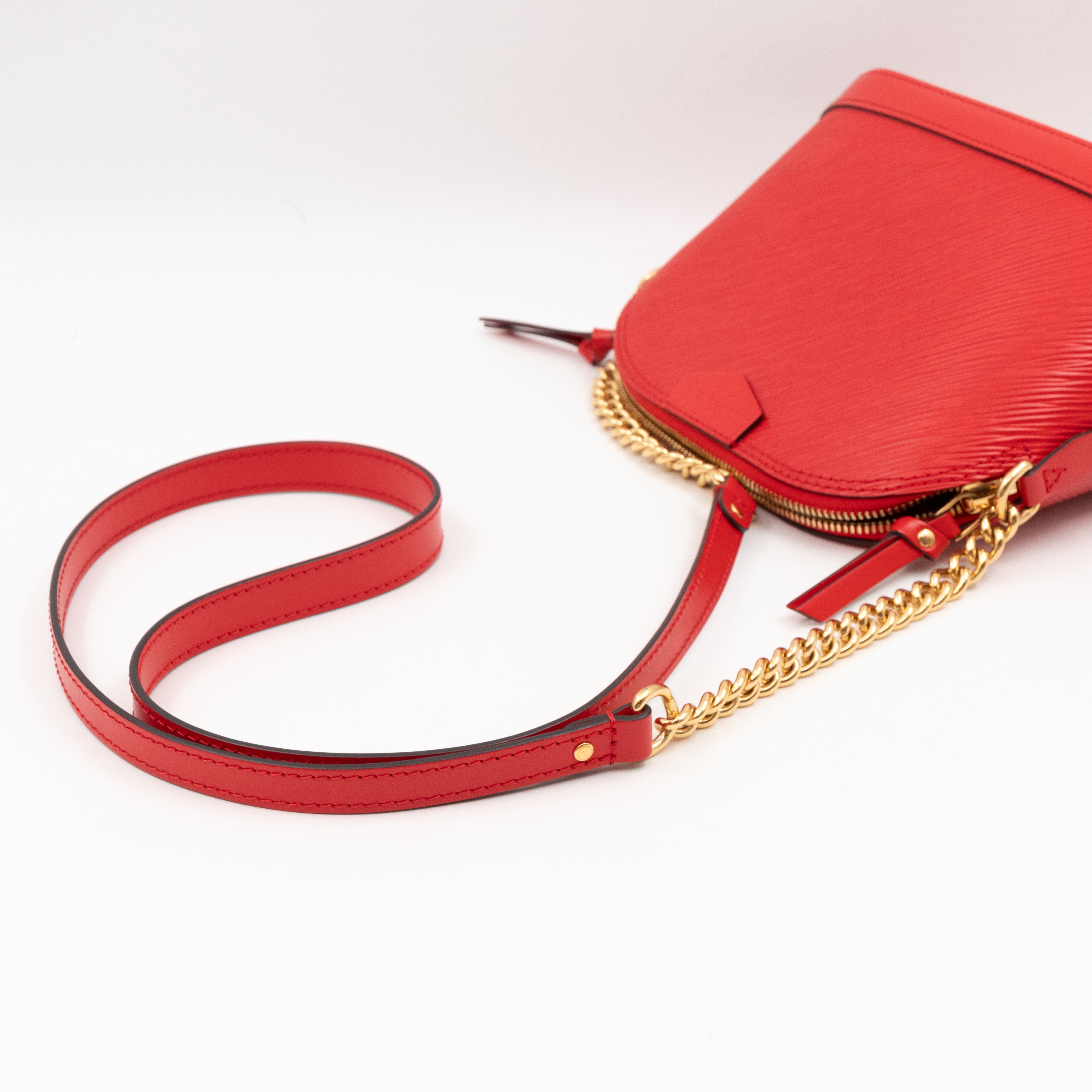 Alma Mini Chain Epi Leather Red