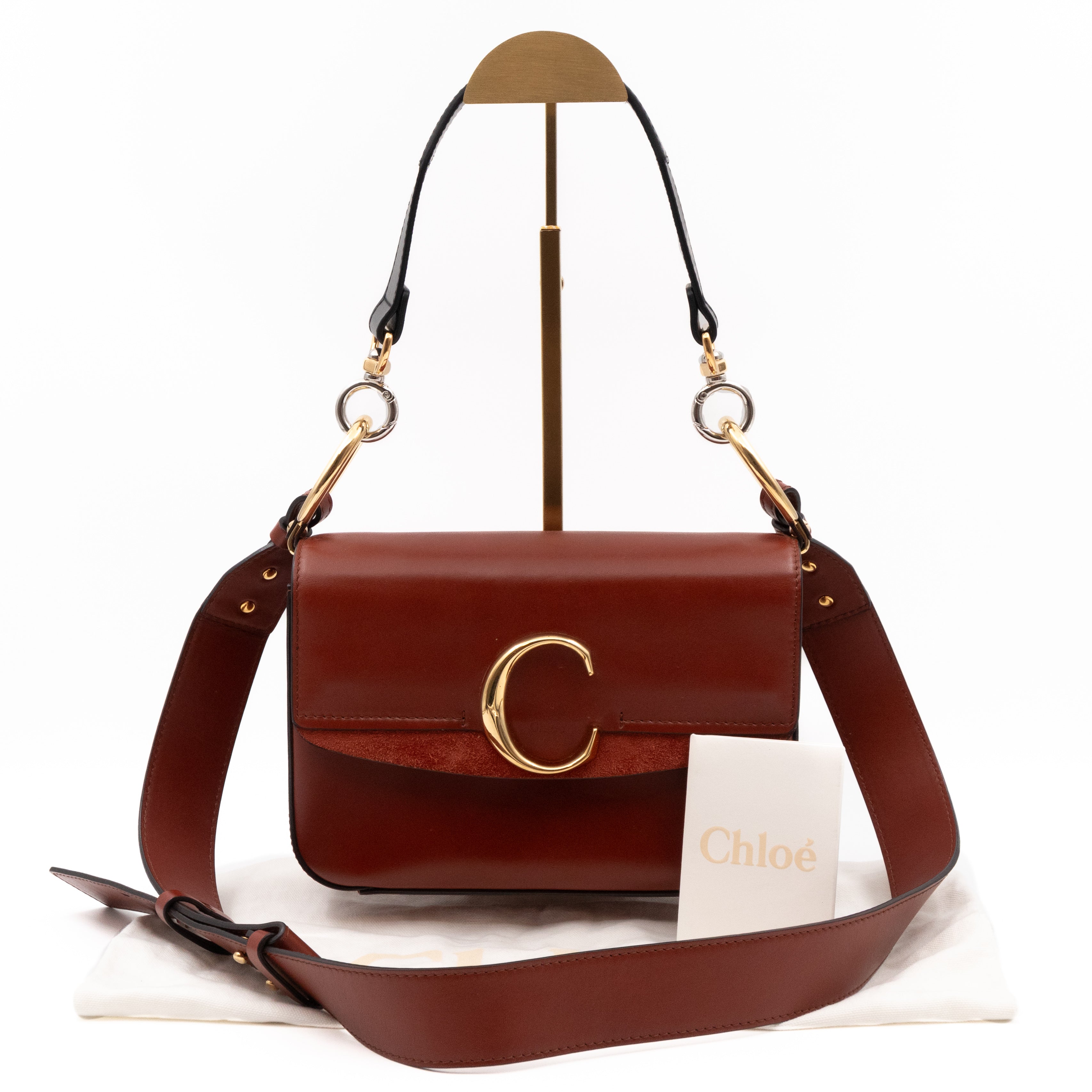 Chloé Small C Bag Brown Leather – Queen Station