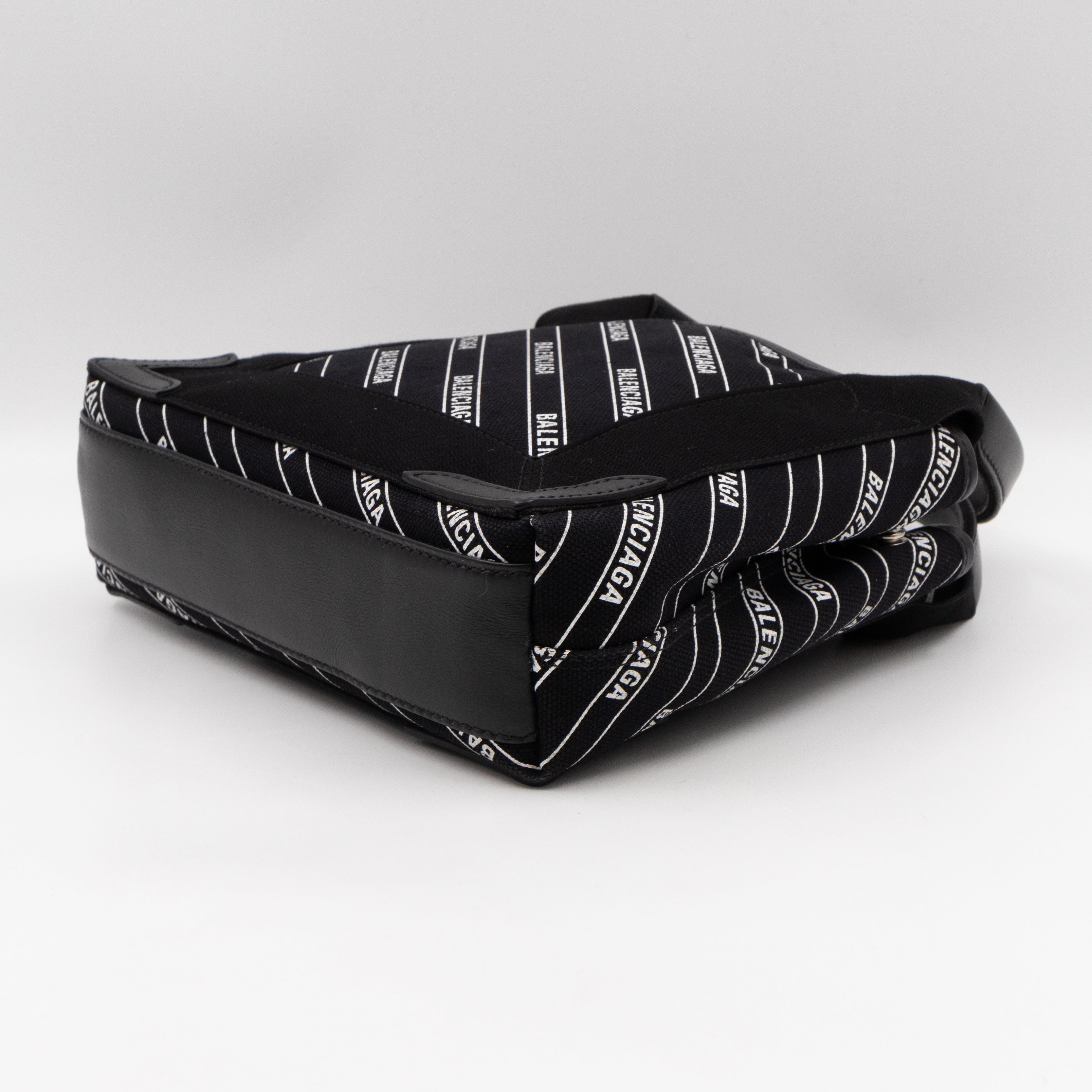 Navy Cabas XS Black Cotton Canvas