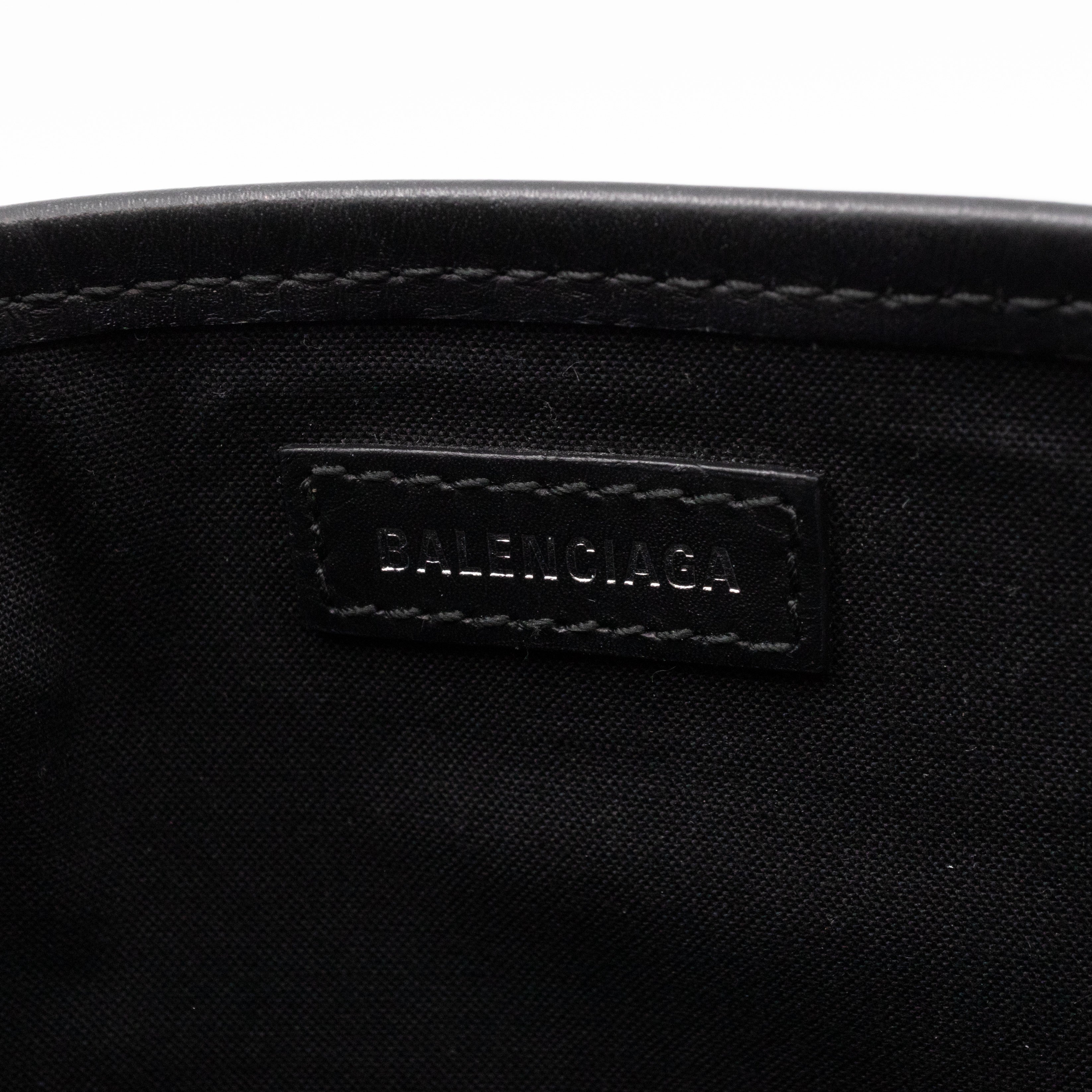 Navy Cabas XS Black Cotton Canvas