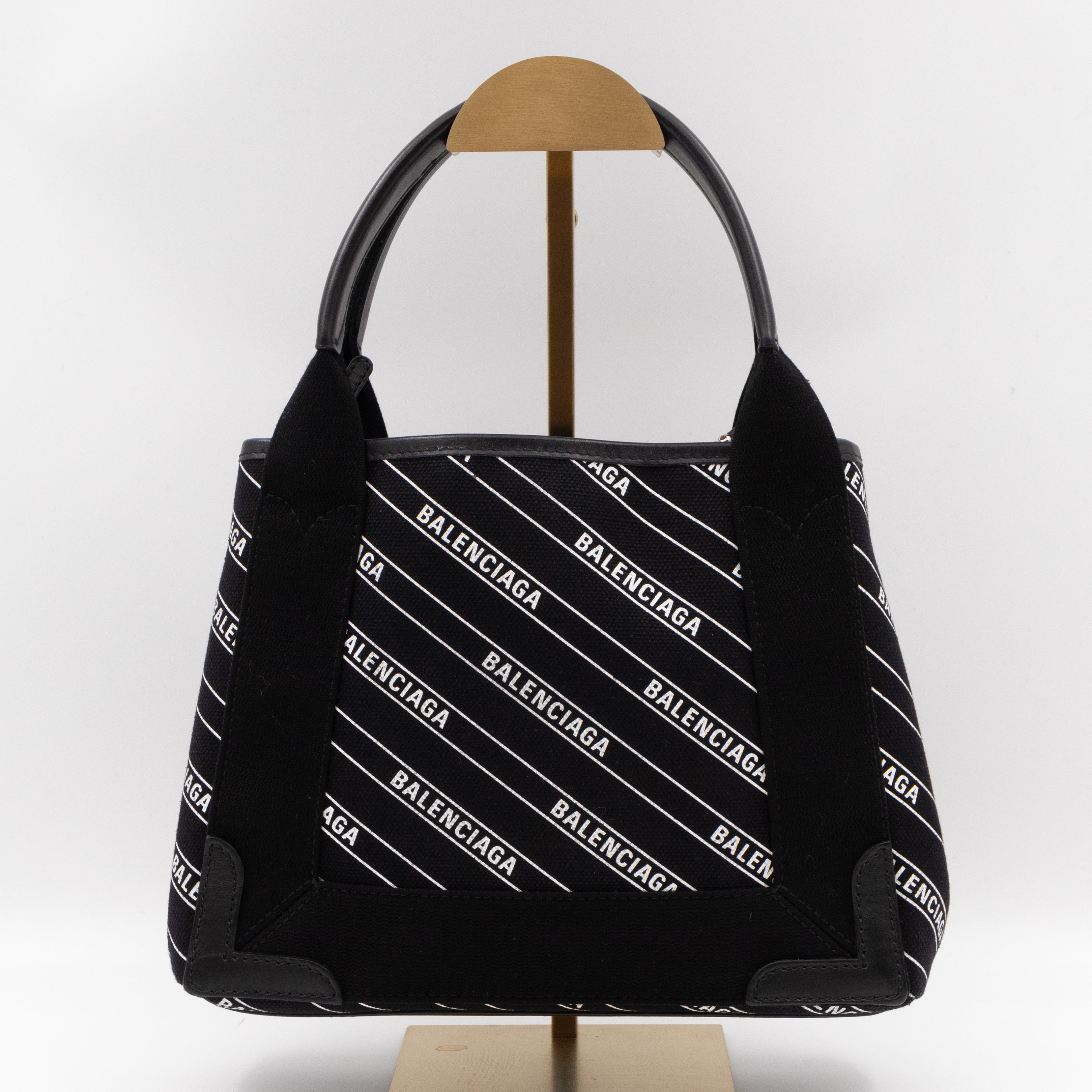 Navy Cabas XS Black Cotton Canvas