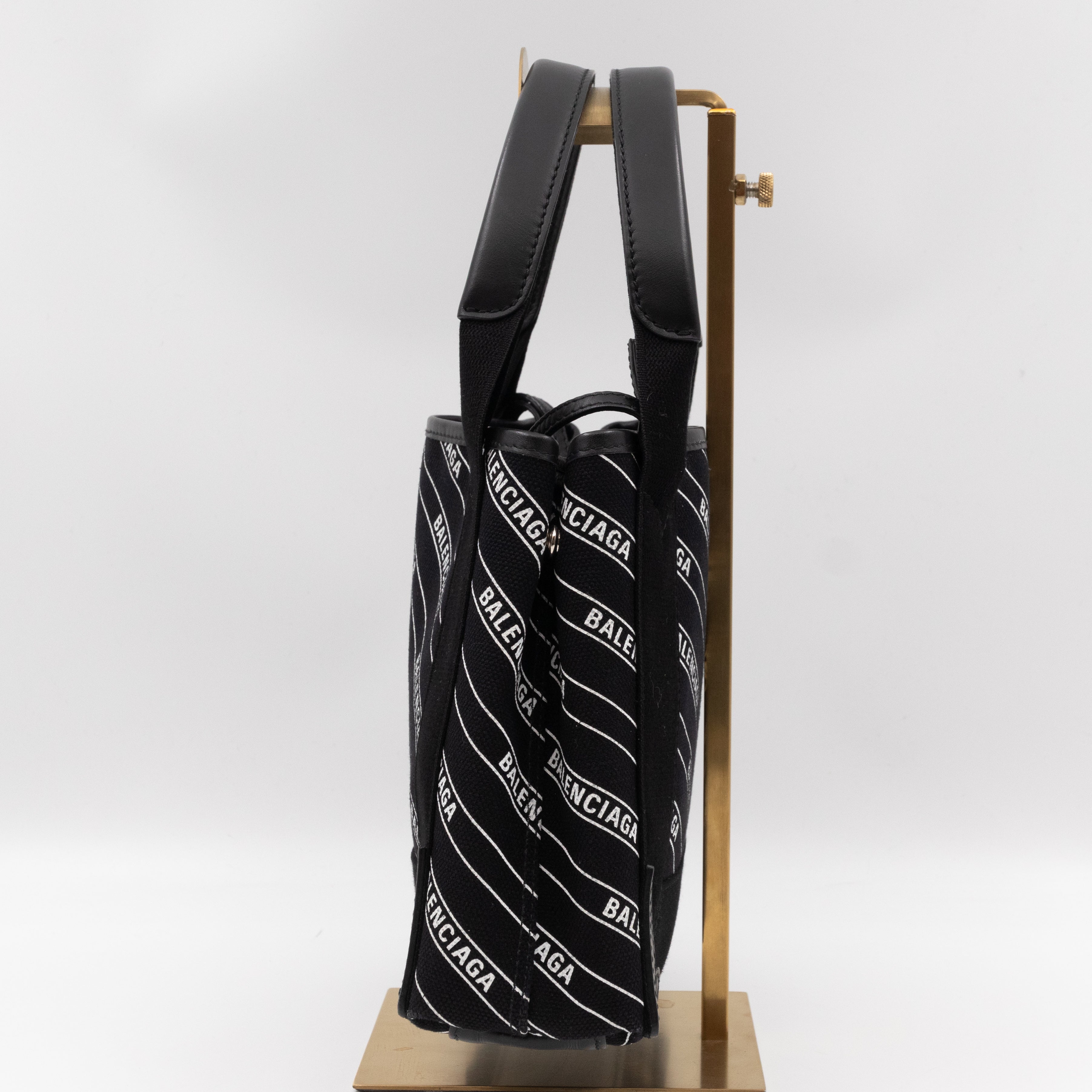 Navy Cabas XS Black Cotton Canvas
